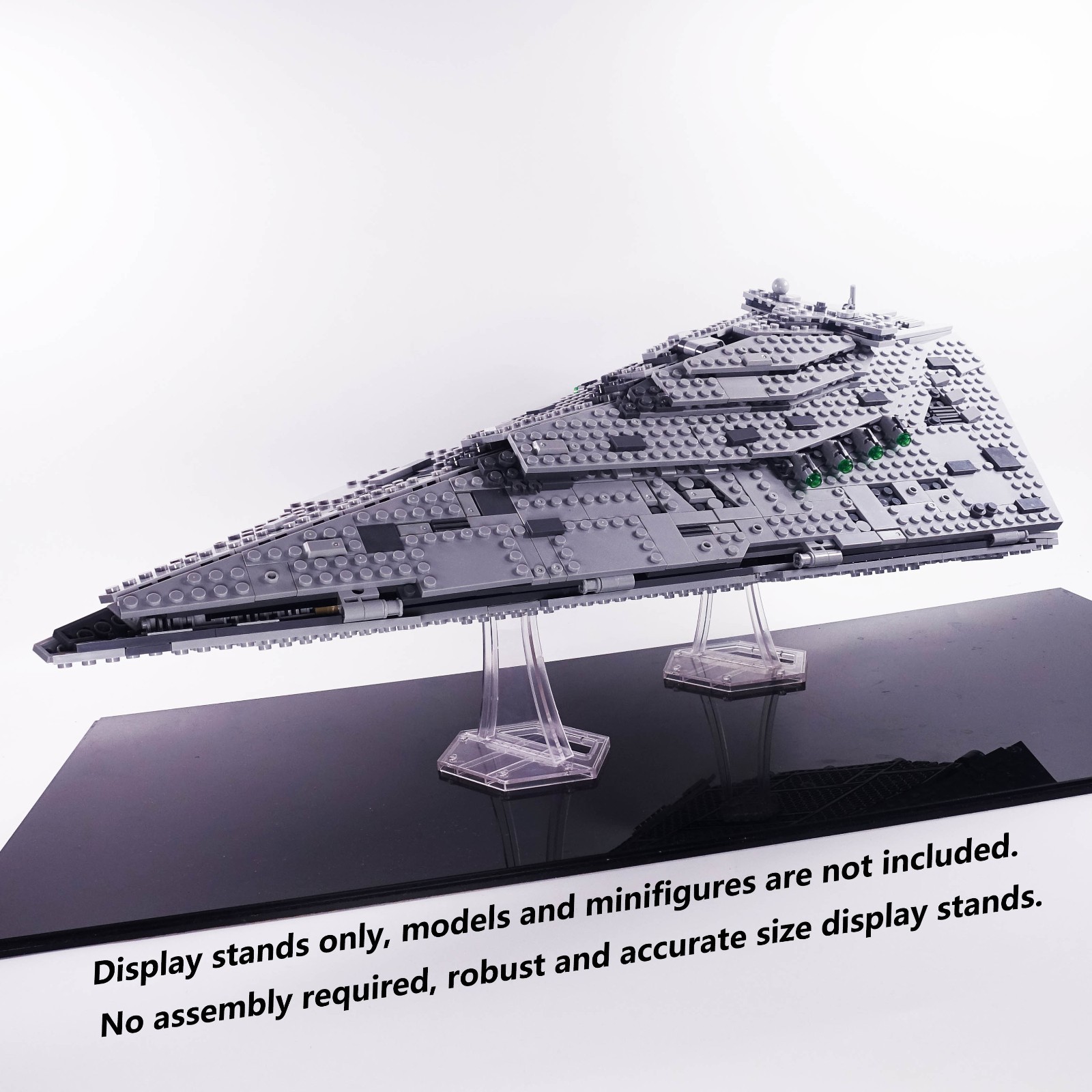 Display Stand for LEGO 75190 First Order Star Destroyer, 2 stands only no model.