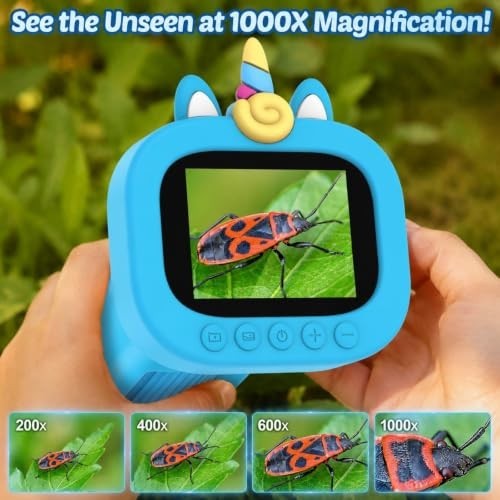 Portable Handheld Digital Microscope for Kids - Mini Digital Kids Microscope Kit