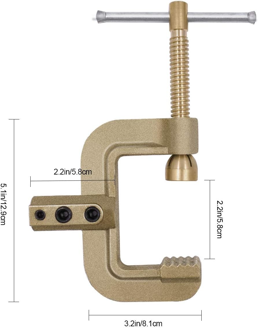 400A C-Style Welding Ground Clamp, Heavy Duty Solid Brass Earth Clamp with Screw