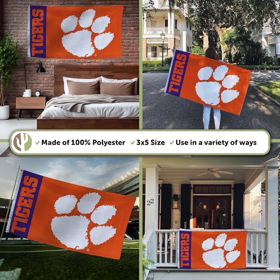 Clemson University Tigers Flag 3x5 Team