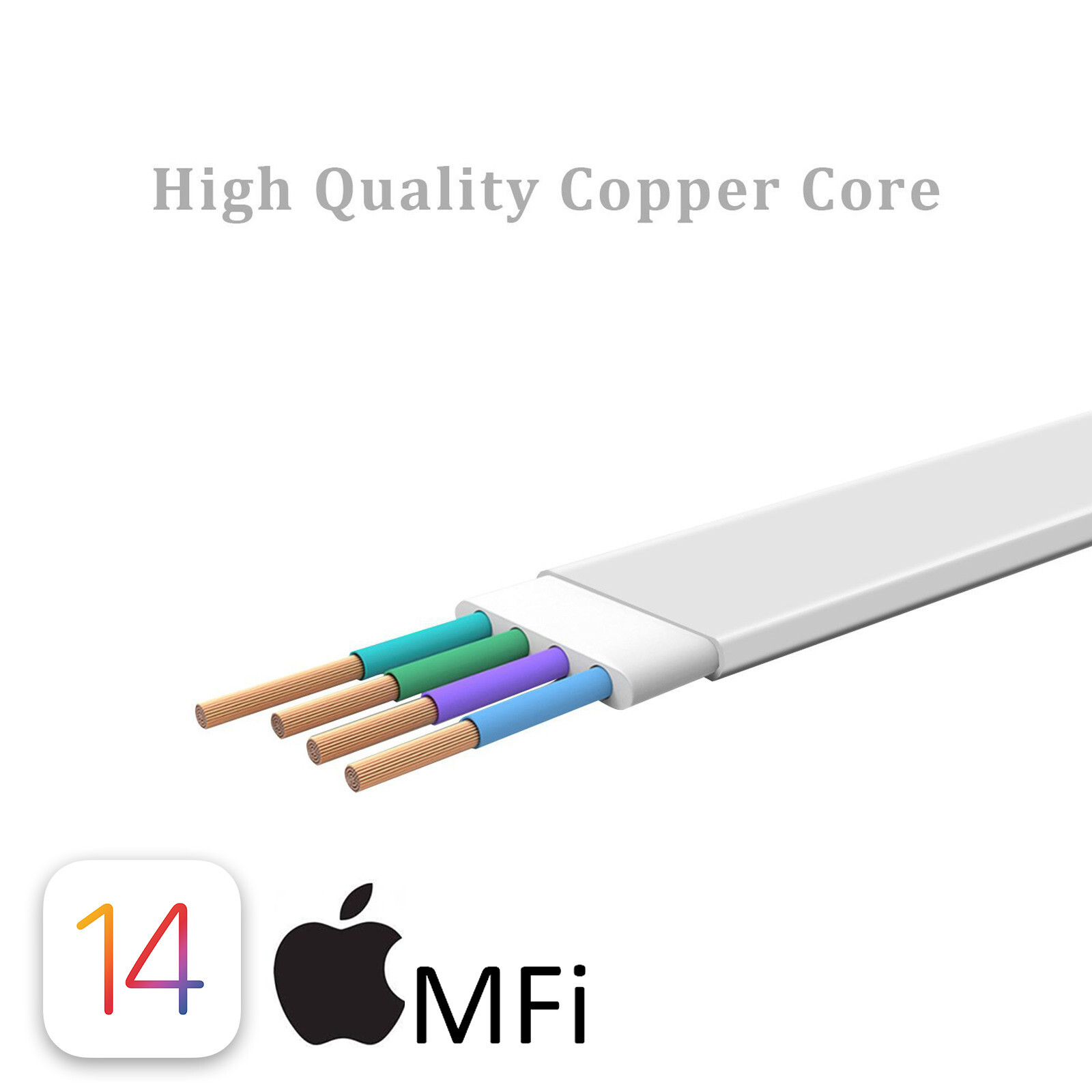 Short But Fast USB Charging Cord 1.5ft Cable for iPhone 14 13 12 11 Pro Max