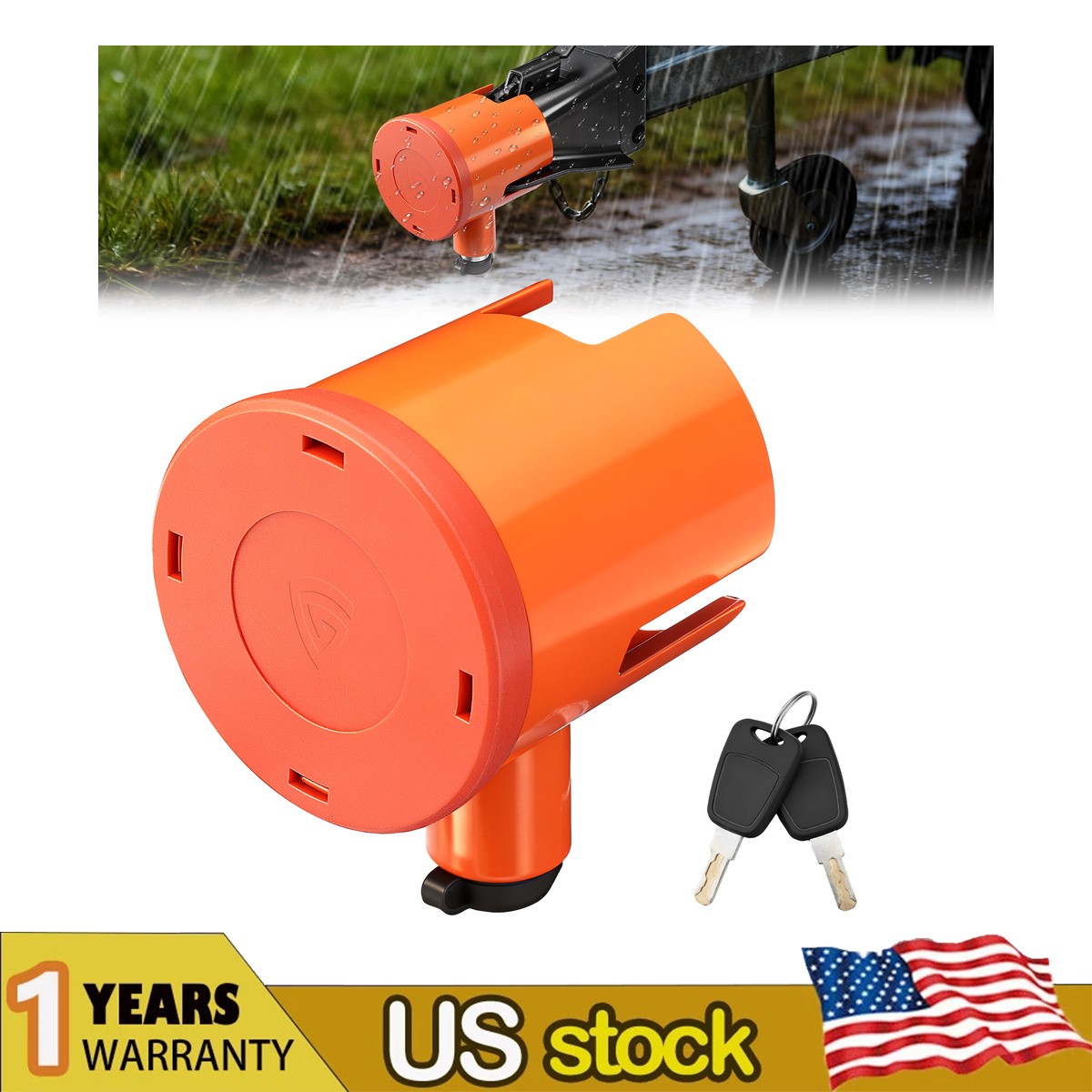 Trailer Coupler Lock Fits 2 & 2-5/16 Inches Couplers Heavy Duty Security