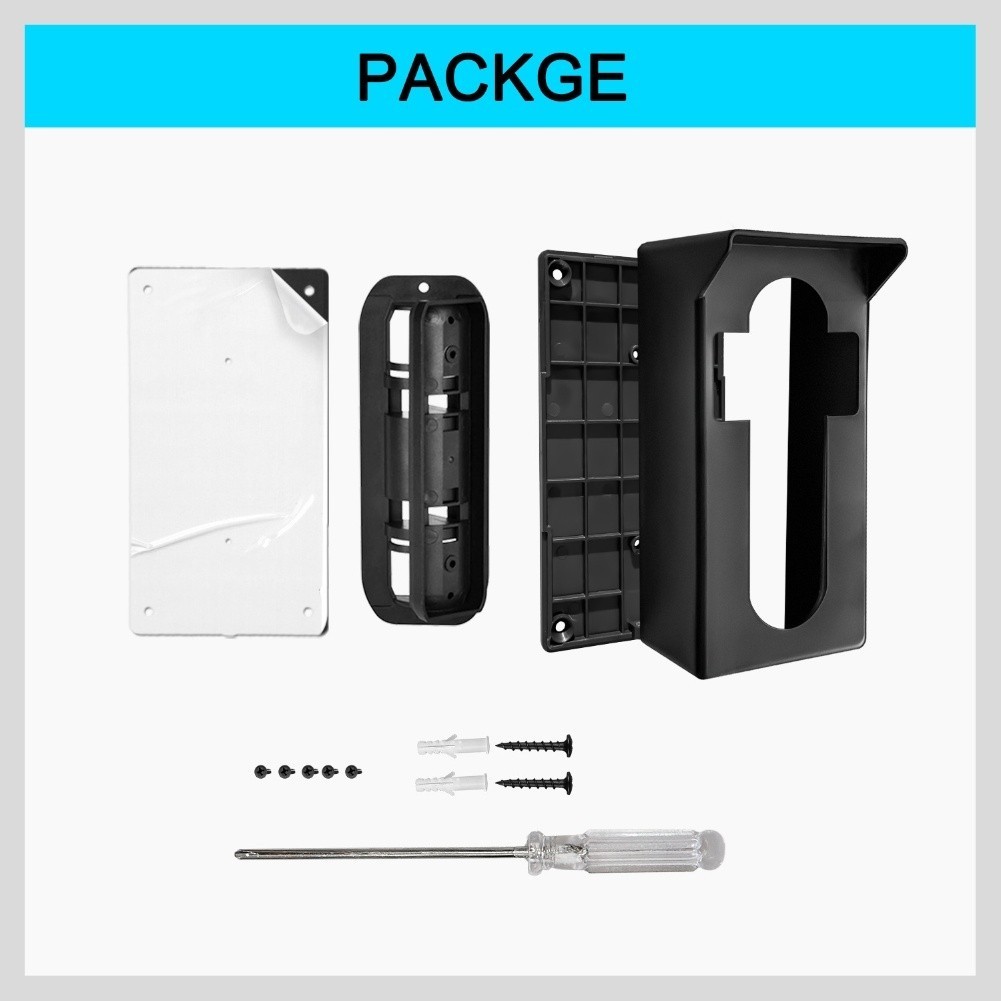 Compatible Adjustable Video Doorbell Bracket Fits Most Models Black Plastic