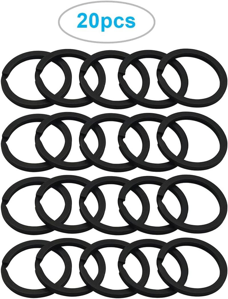20 Pack Key Ring Keychain 3/4 Inch 20mm Diameter Metal Flat Split Key Chains