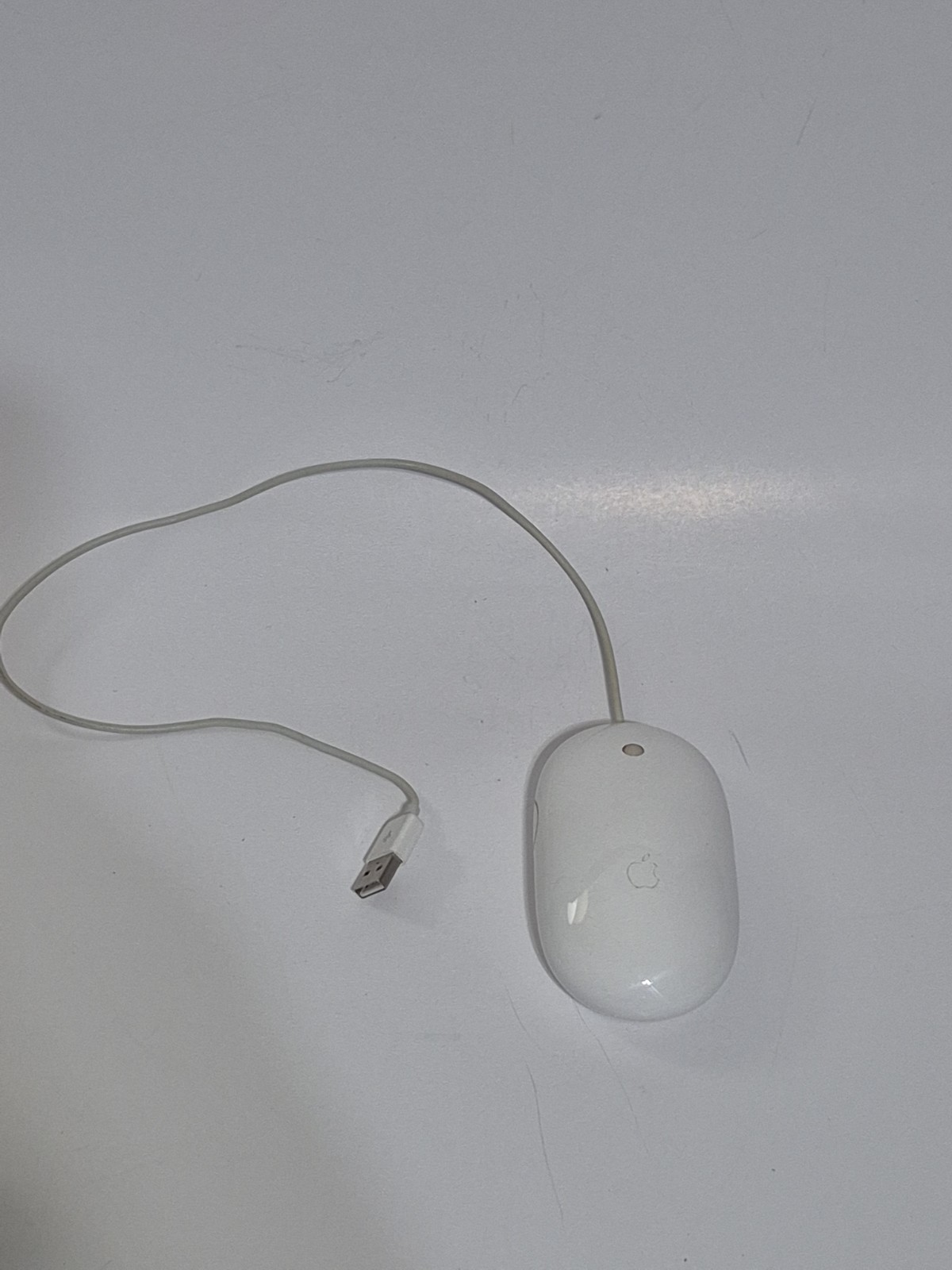 Genuine Apple USB Corded Optical Mighty Mouse Model A1152 White Tested
