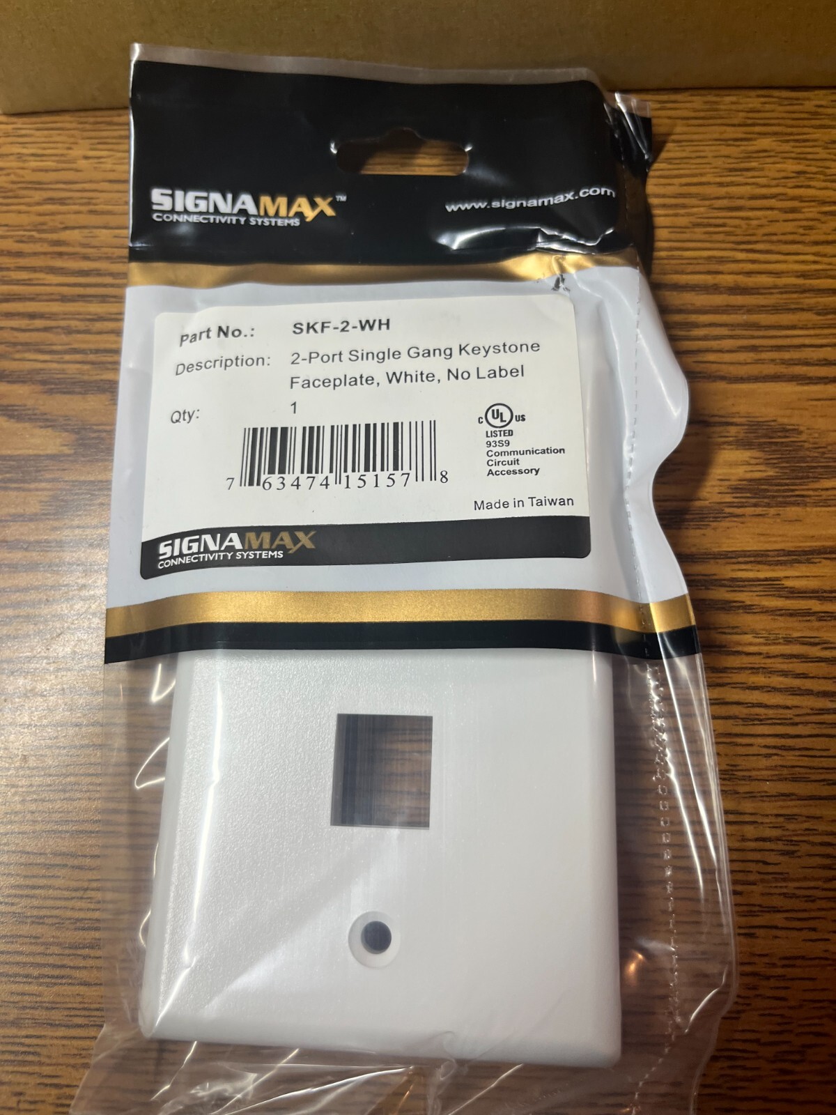 Signamax SKF-2-WH 2-Port White Data Wall Plate.10 Pack,
