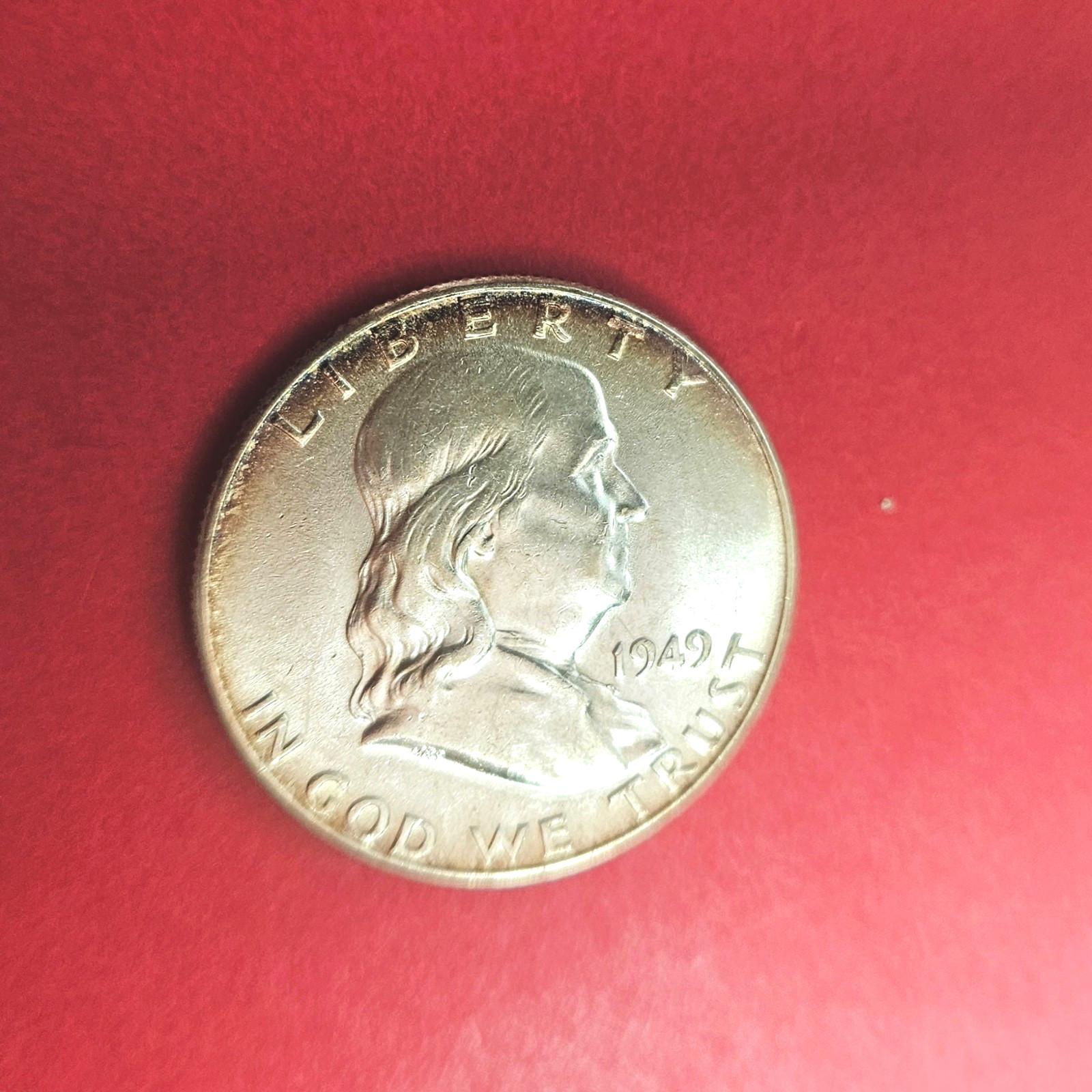1949 Franklin Silver Half Dollar. EF/AU. 90% Silver.