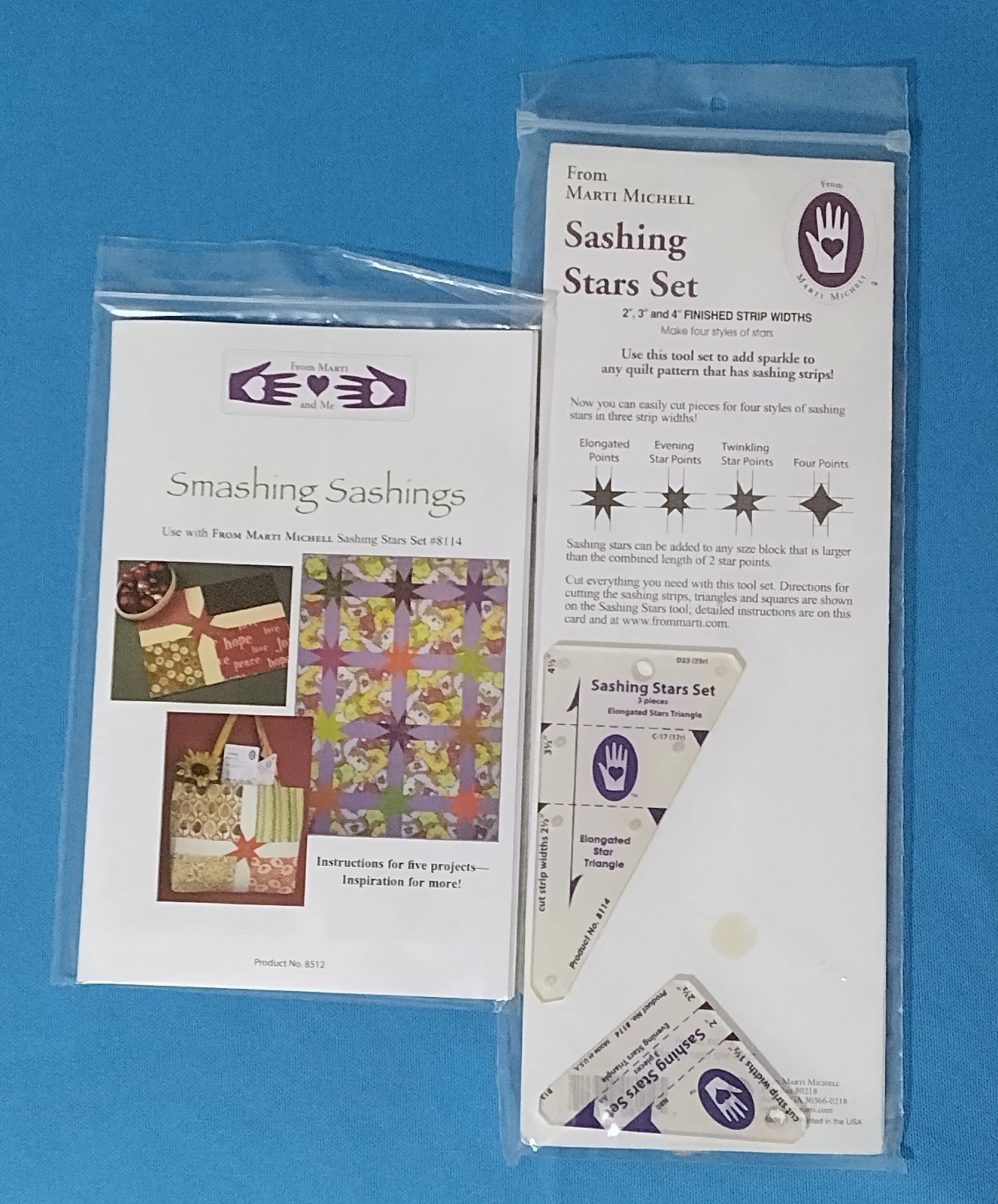 Smashing Sashings Booklet and 3-piece Template Set by Marti Michell
