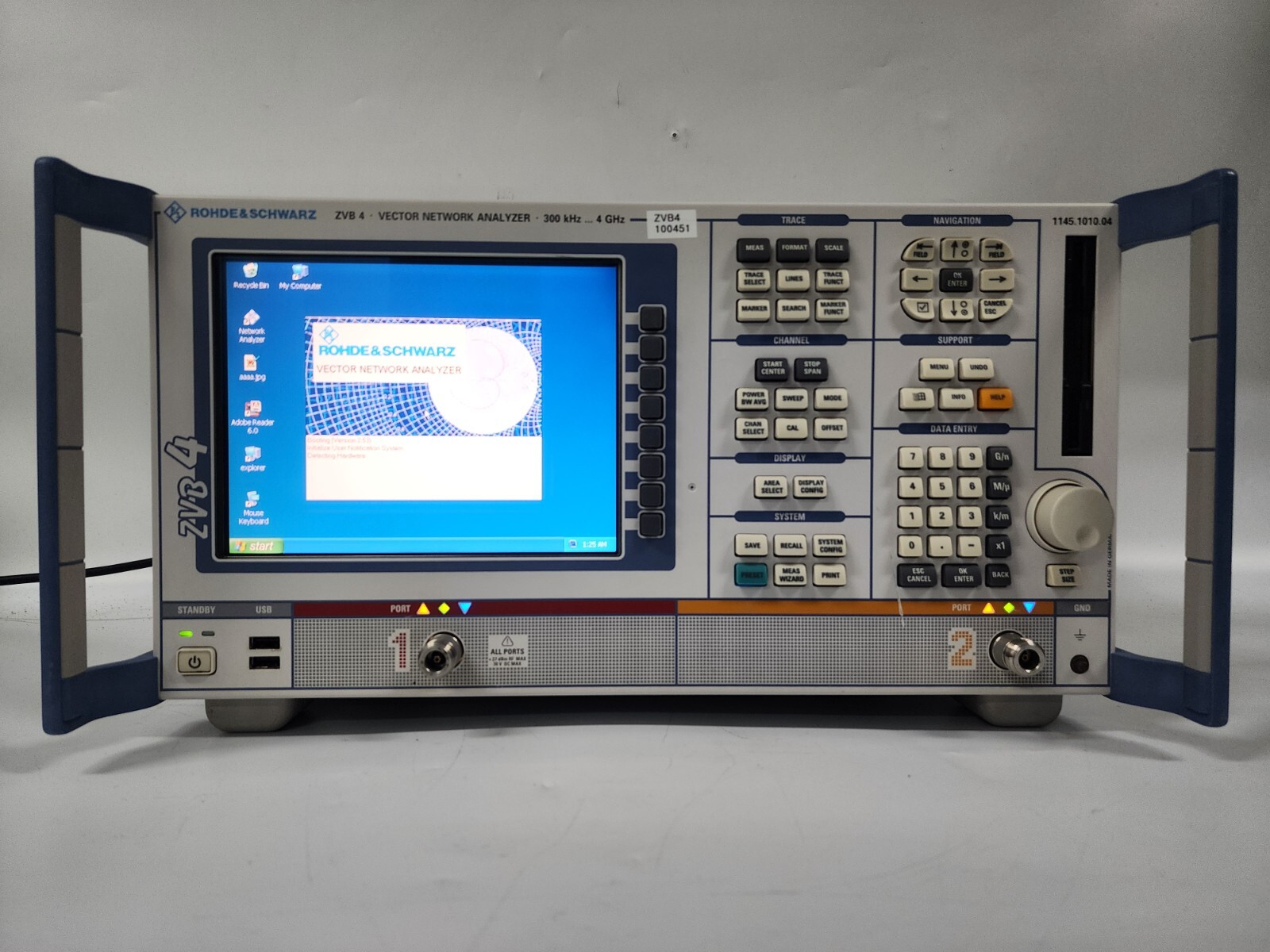 Rohde & Schwarz ZVB 4 Vector Network Analyzer, 300 kHz to 4 GHz