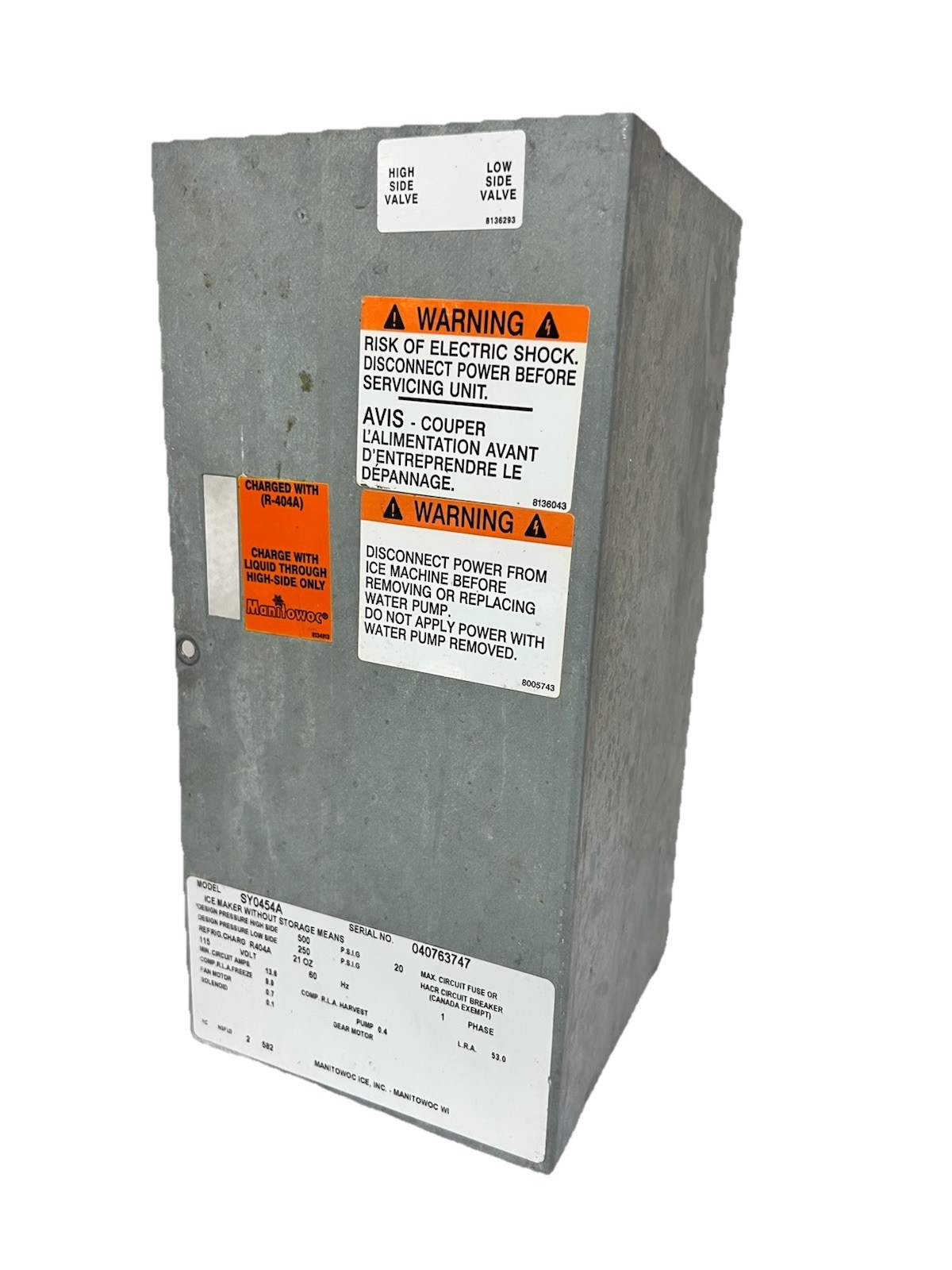 Manitowoc Ice SY0454A Control Box Cover 7602153 - Genuine OEM Replacement Part