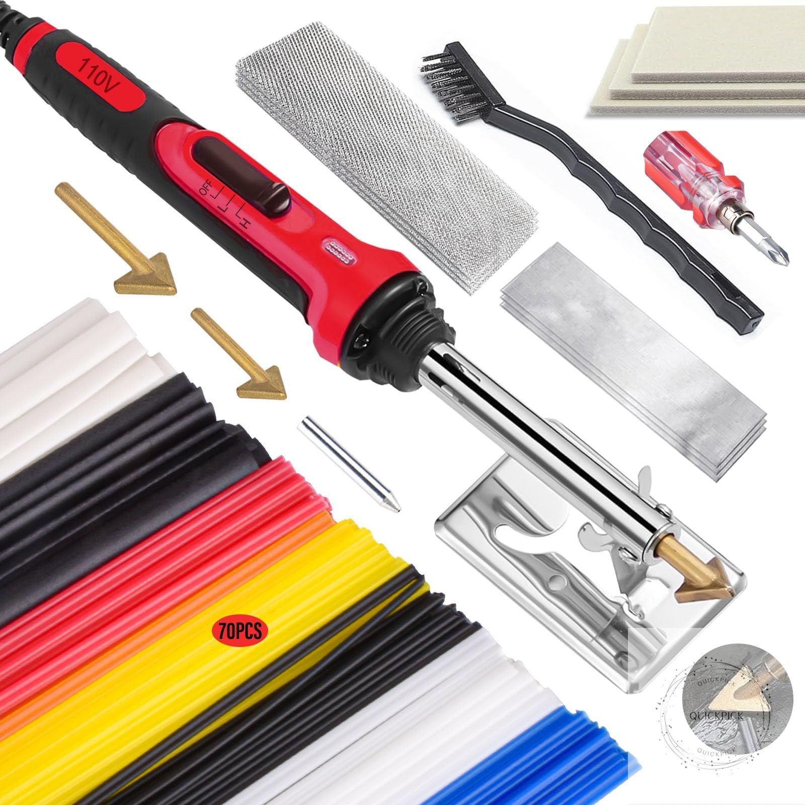 150W Plastic Welder Kit, 3-Speed Temperature Control Plastic Welding Kit, Profes