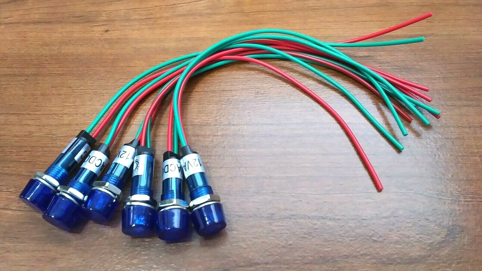 6 BBT Waterproof 12 volt Blue LED High-Profile Indicator Lights