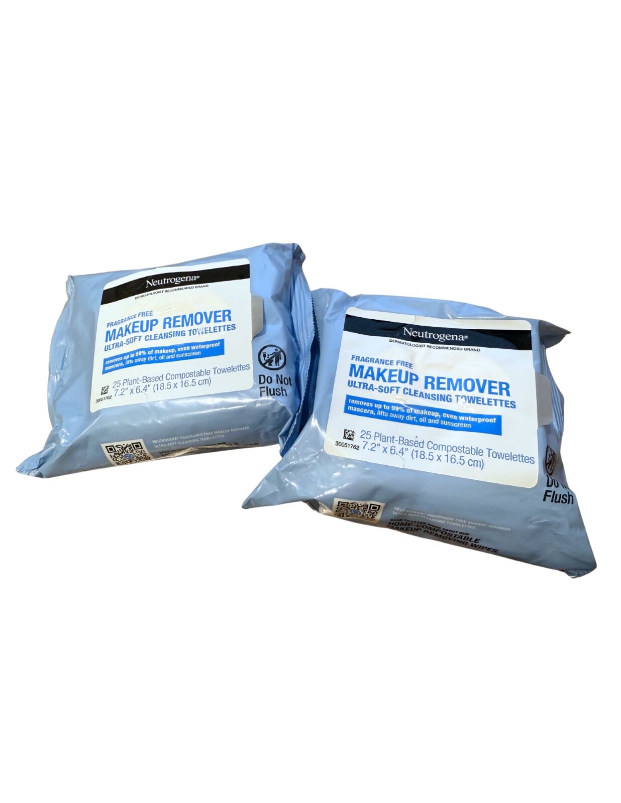 2 Pack- Neutrogena Makeup Remover 25ct Alcohol-Free Face Cleanser Towelettes
