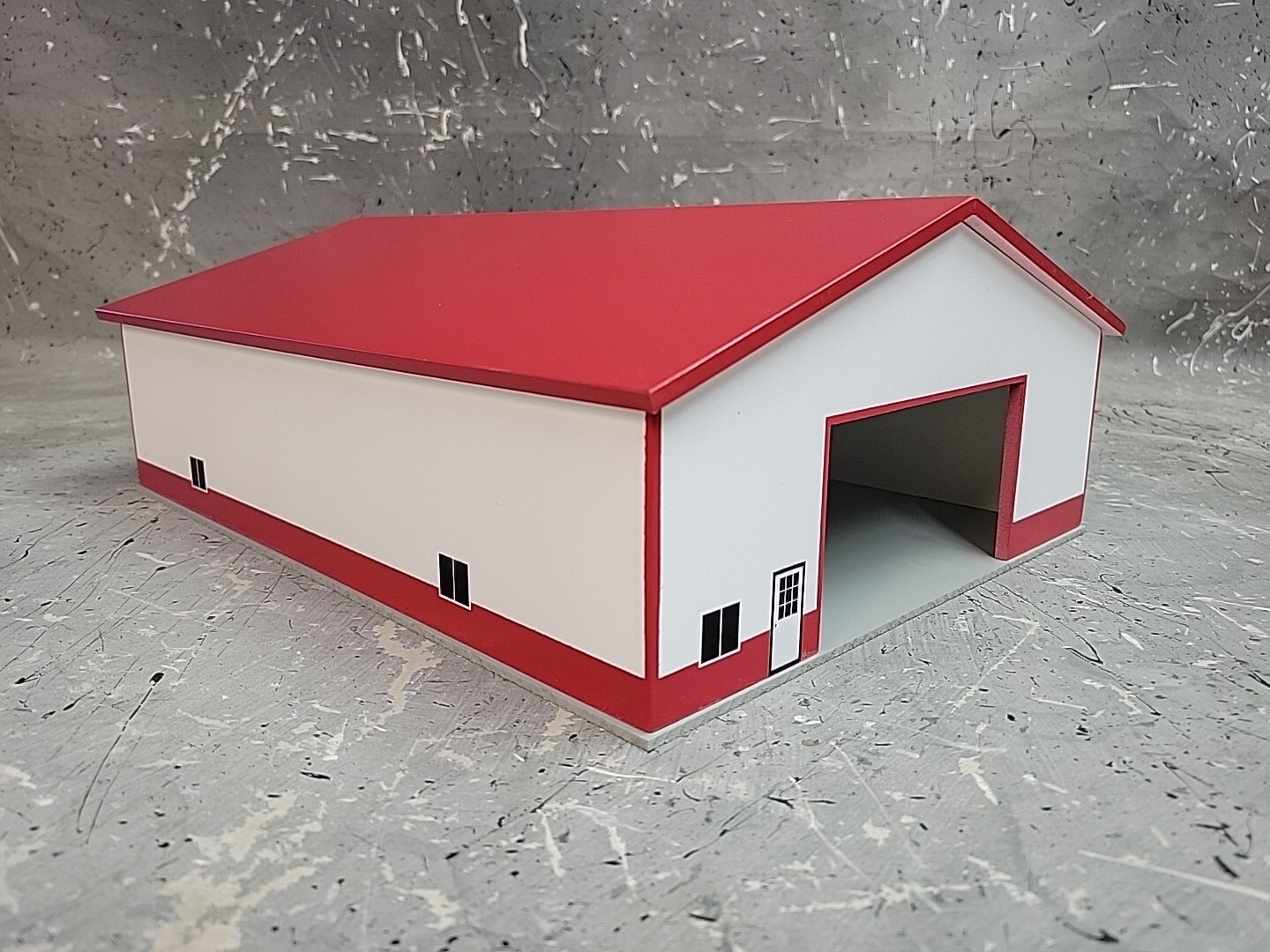 1/64 Custom scratch built 60x80 building Red & White With Floor