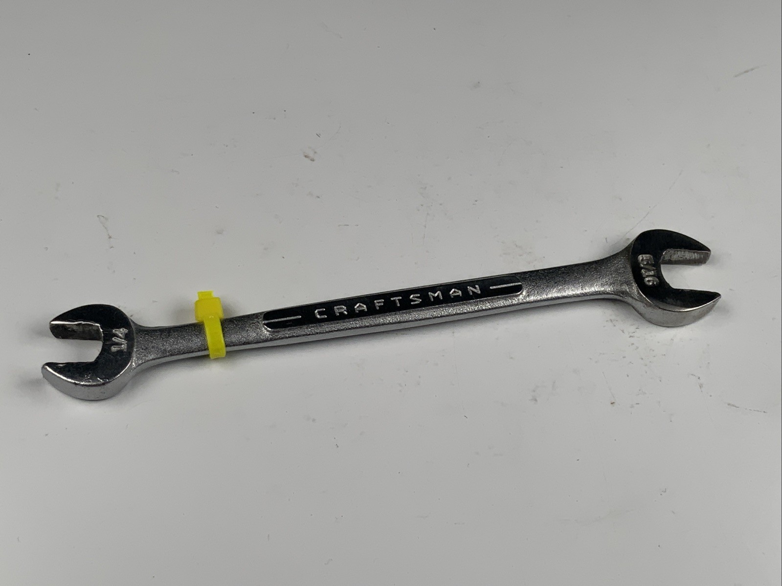 Craftsman -V- 1/4in. X 5/16in. Open End Wrench, USA Made - Yellow Tag
