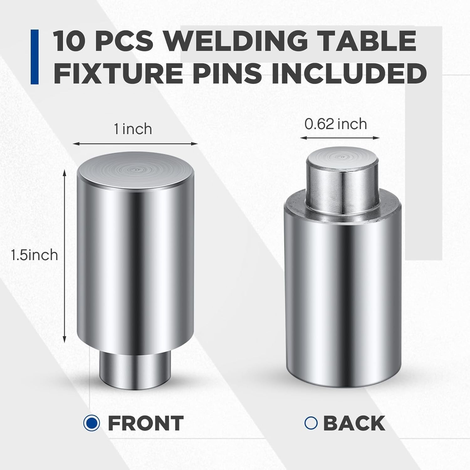 10Pcs 5/8 X 1 X 1.5 Welding Table Fixture Pin Stop Alignment Square Quick Setup