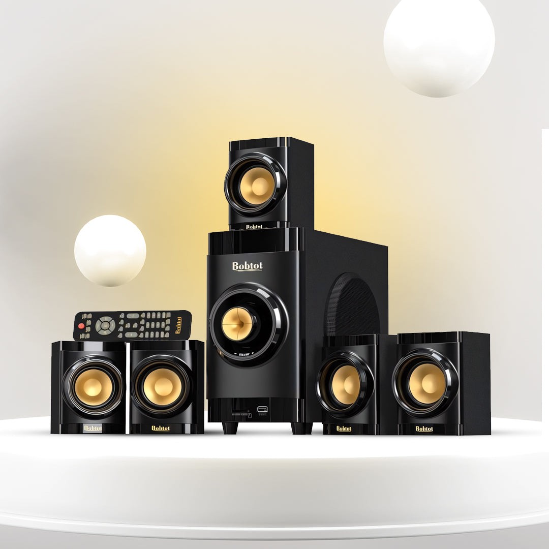 Bobtot  5.1 Channel Surround Sound Bluetoot Speaker Home Theater Stereo System