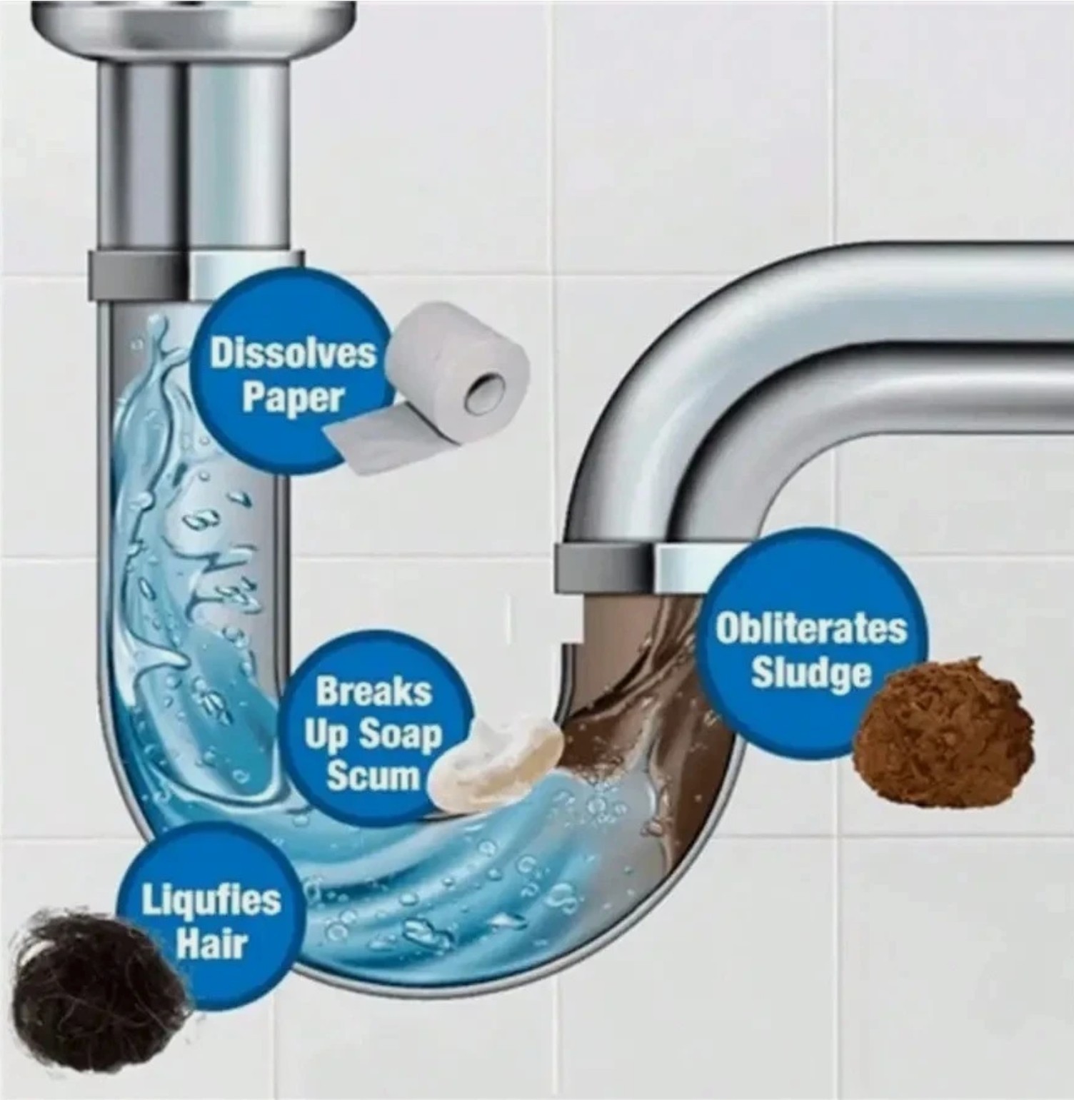 4 Pack WILD Tornado Sink & Drain Cleaner Powerful Drain Opener PVC Kitchen Bath