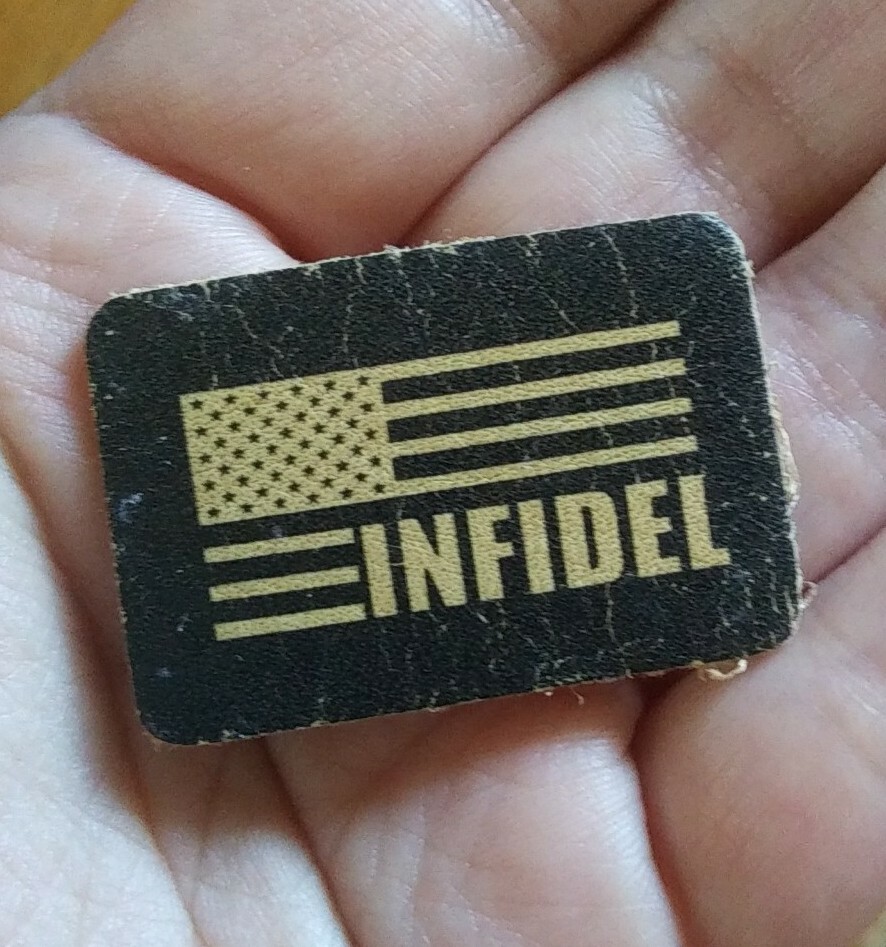MINI ~ Infidel USA Flag Leather Biker Patch ~ Made in USA