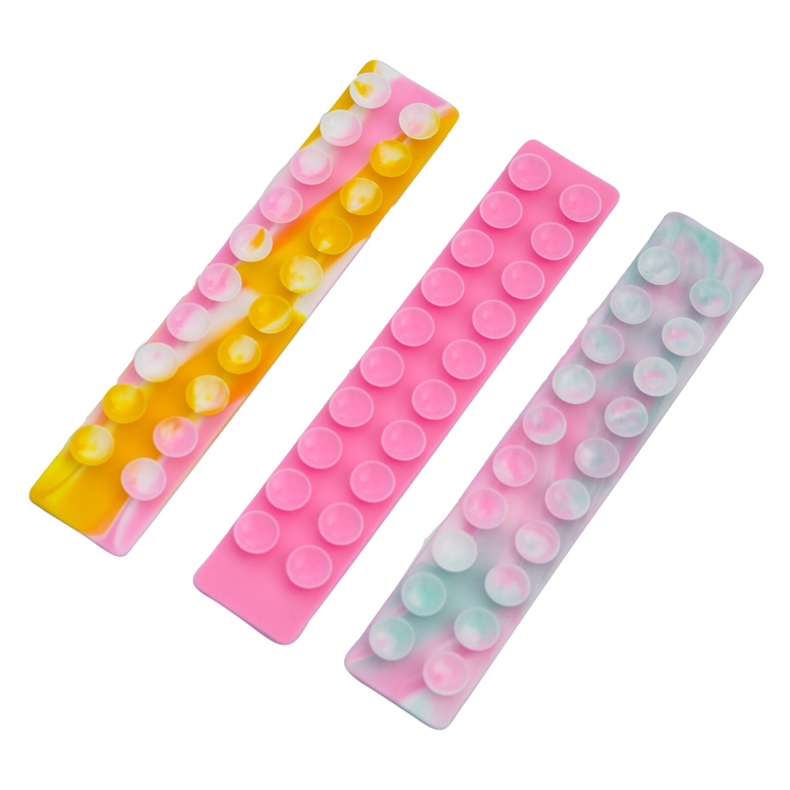Zummy Link 6.5 inch Suction Pop It Bracelet Fidget Toy Stress Anxiety ( 3 PACK )