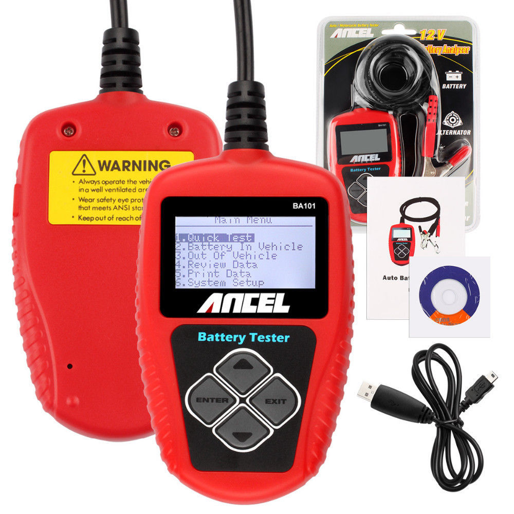 Ancel BA101 12V Auto Car Battery Load Tester Cranking Analyzer Tool 100-2000CCA