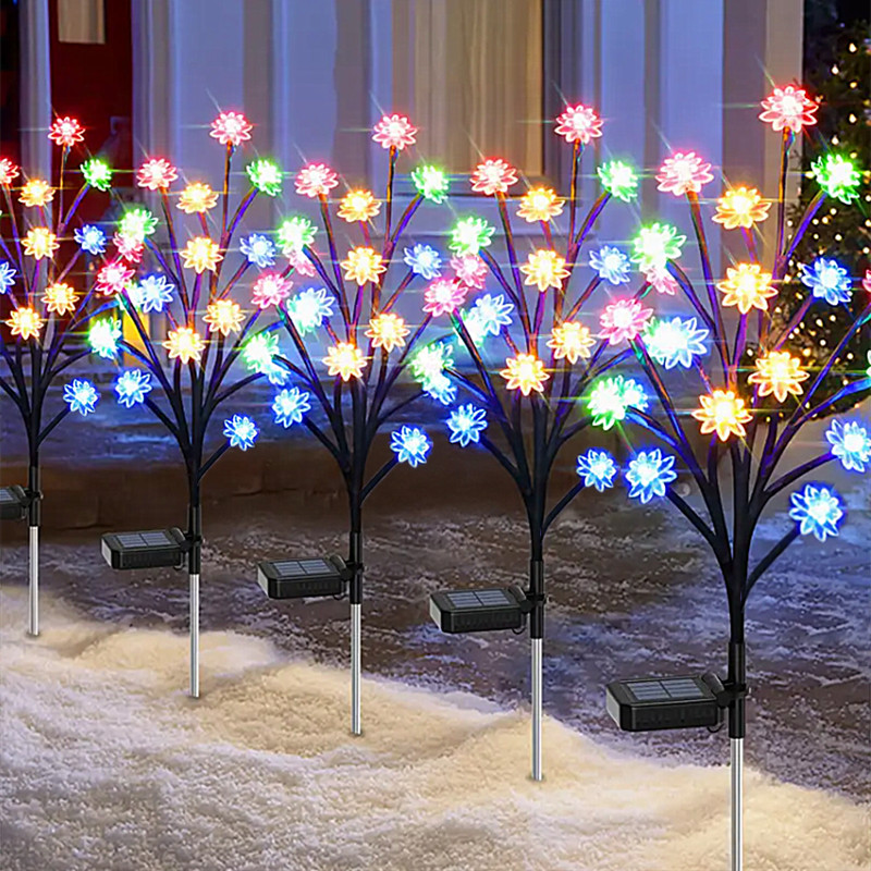 2-6Pack Solar Cherry Blossom Lights 16LED Waterproof Fairy Lamps Christmas Decor