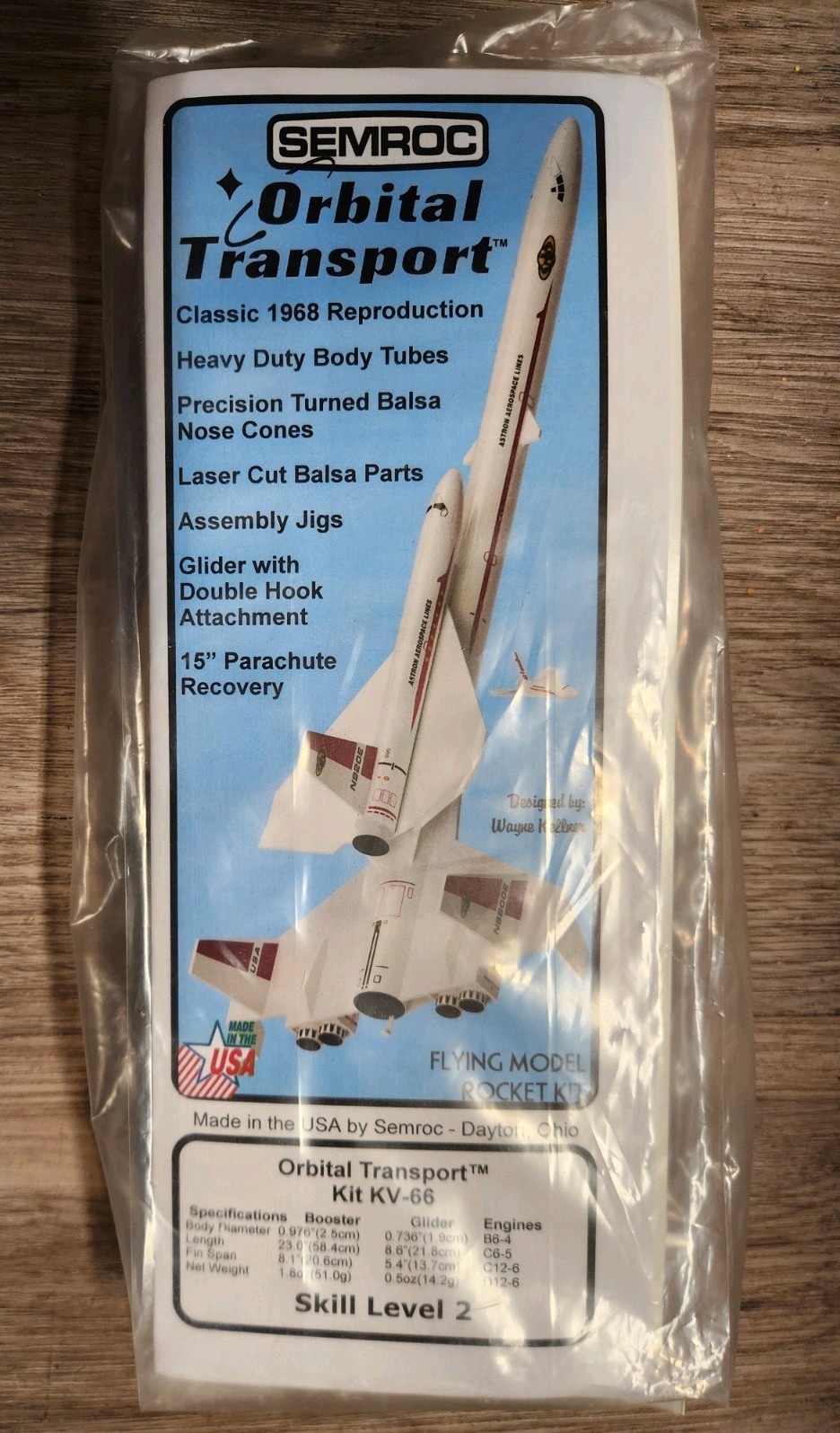 Semroc Orbital Transport KV-66 Flying Model Rocket Kit New Sealed