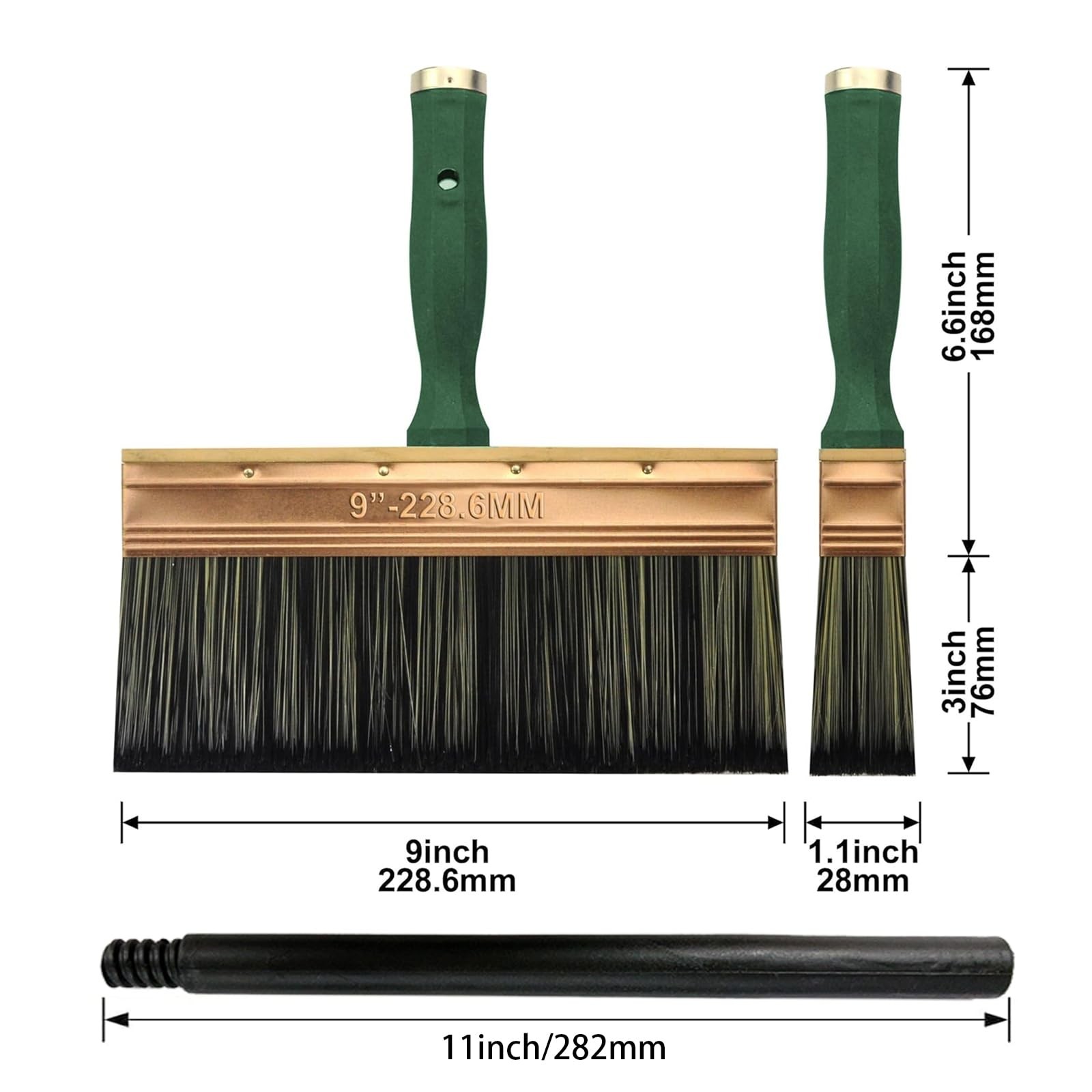 Deck Stain Brush 9 Inch Deck Paint Brush With Threaded Handle For Extension Use