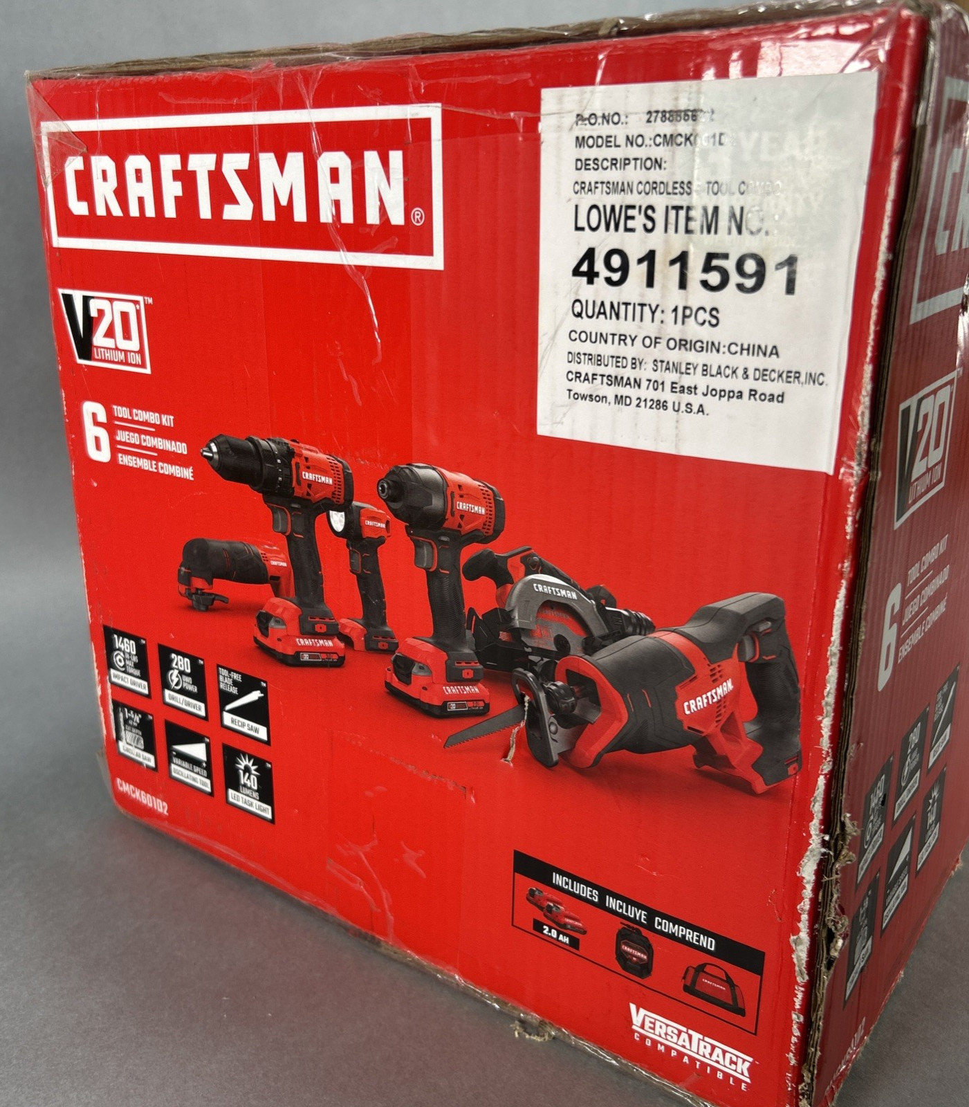 Craftsman CMCK601D2 20V Tool Combo Kit NEW