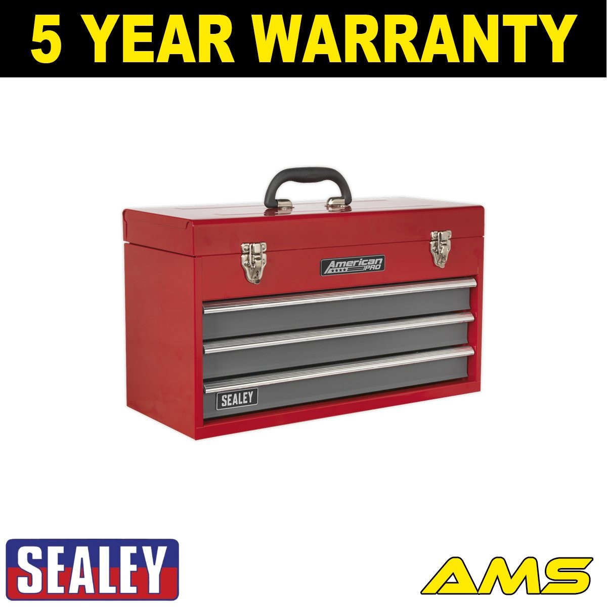 Sealey American PRO� Tool Chest 3 Drawer Red/Grey AP9243BB