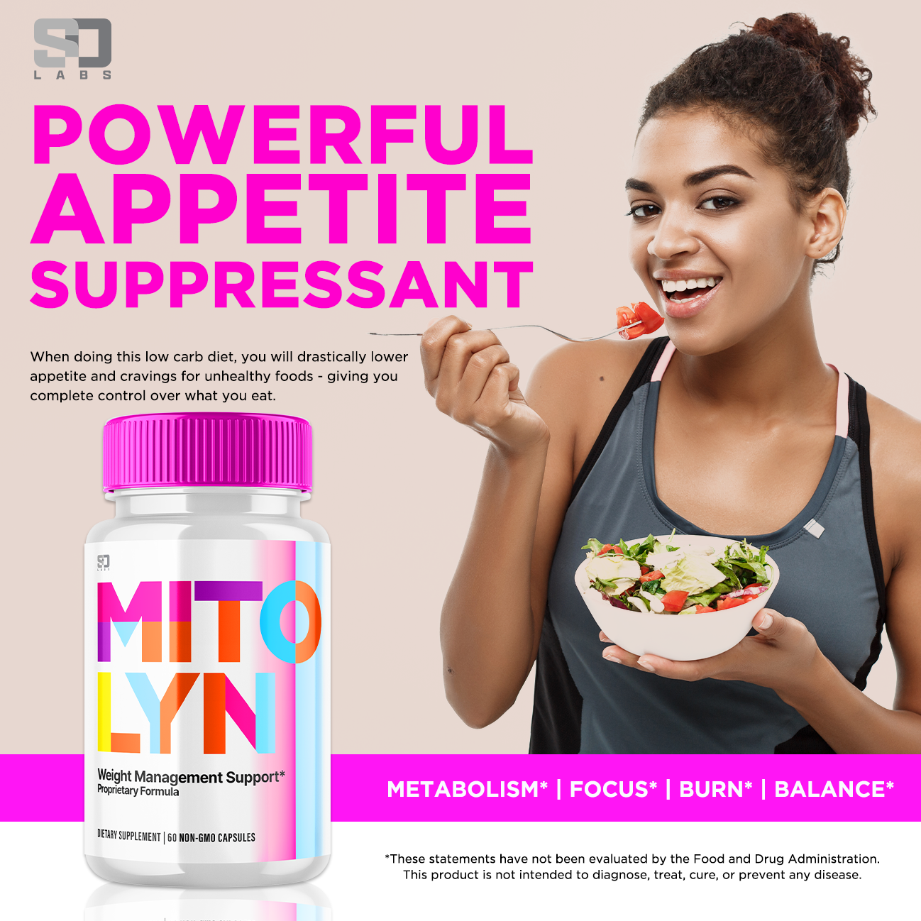 (3 Pack) Mitolyn Advanced Weight Loss Support Mito Lyn Maximum Strength 180ct