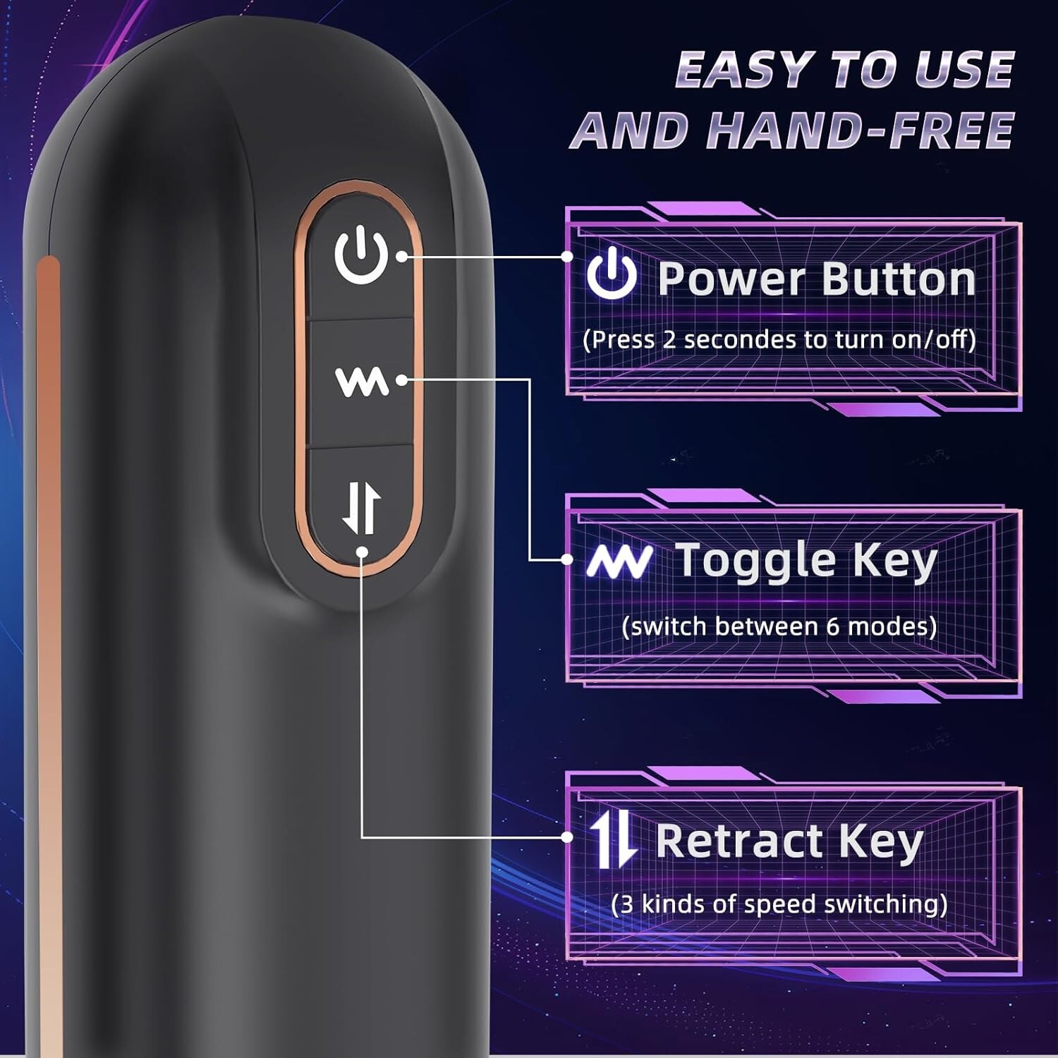 Male Masturbaters Automatic HandsFree Rotating Cup Thrusting Stroker Lubricants