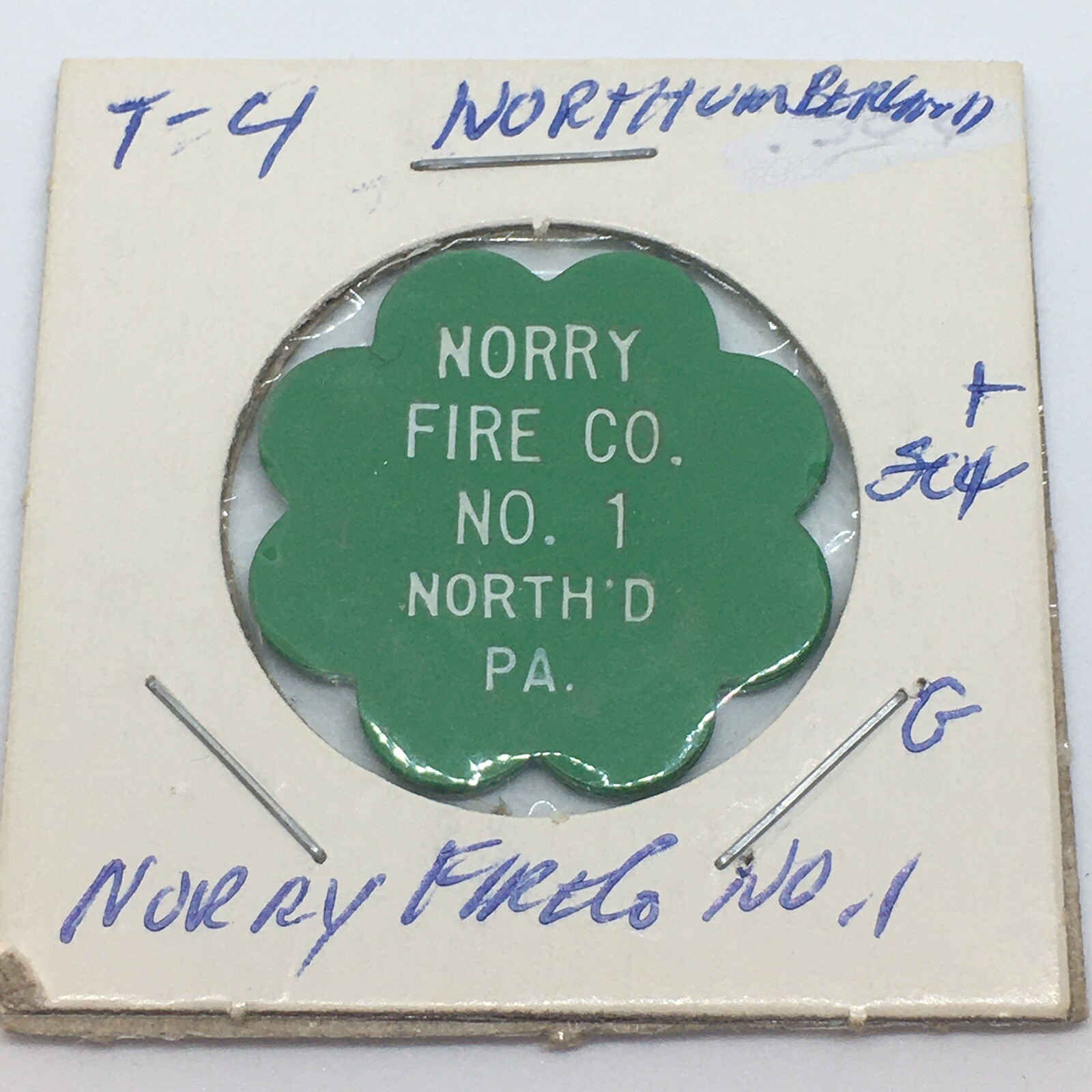 Norry Fire Co Northumberland PA good for 20 Cents in trade token C16