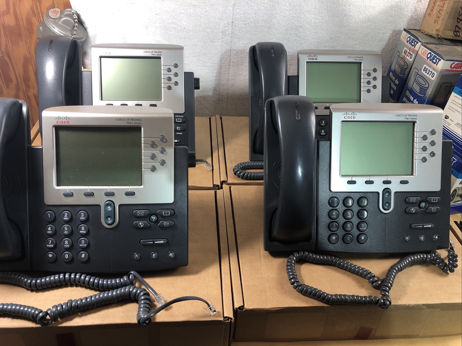 Lot of 4 Cisco 7961G Gigabit Unified Business IP Phone CP-7961G (5103)