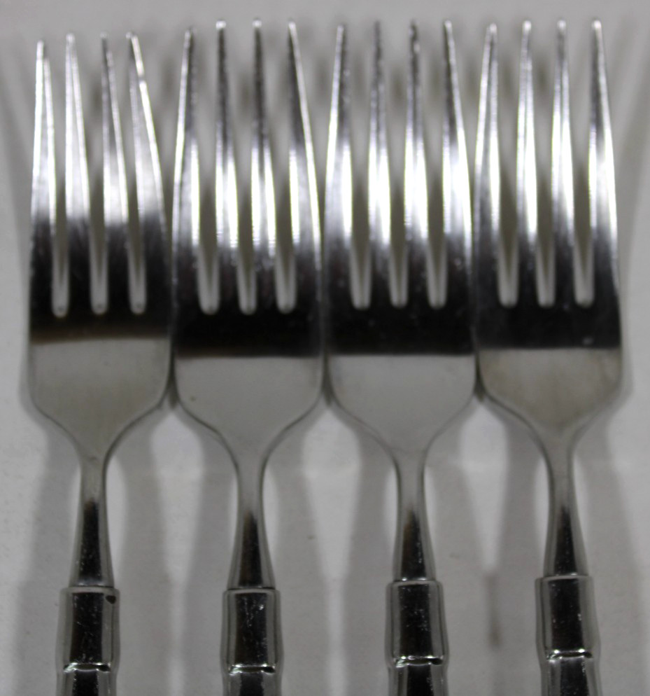 4 Oneida Heirloom Act II Stainless Satin Dinner Forks Flatware - Cube