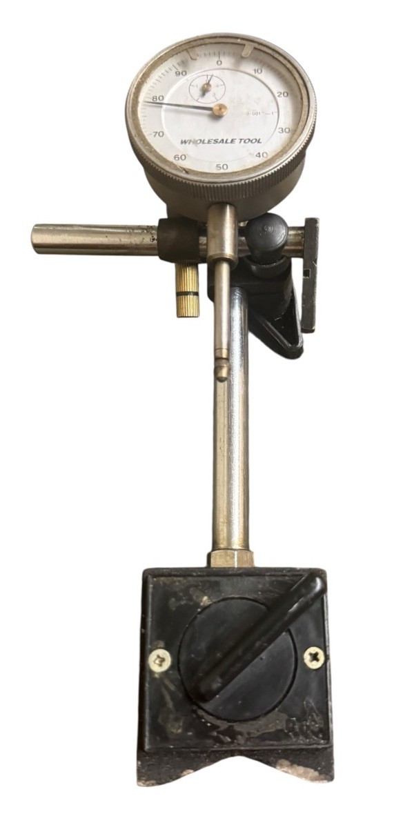Dial Indicator with Magnetic Dial Holder Base: 0-100 Dial Reading, 0.001" Grad