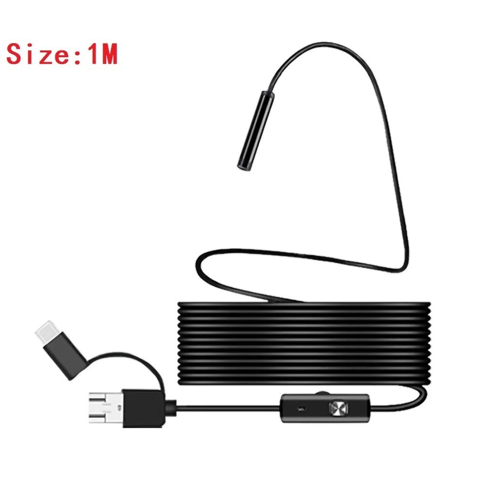 7mm 3-in-1 USB Endoscope Camera IP67 Waterproof Borescope for Android PC Y102