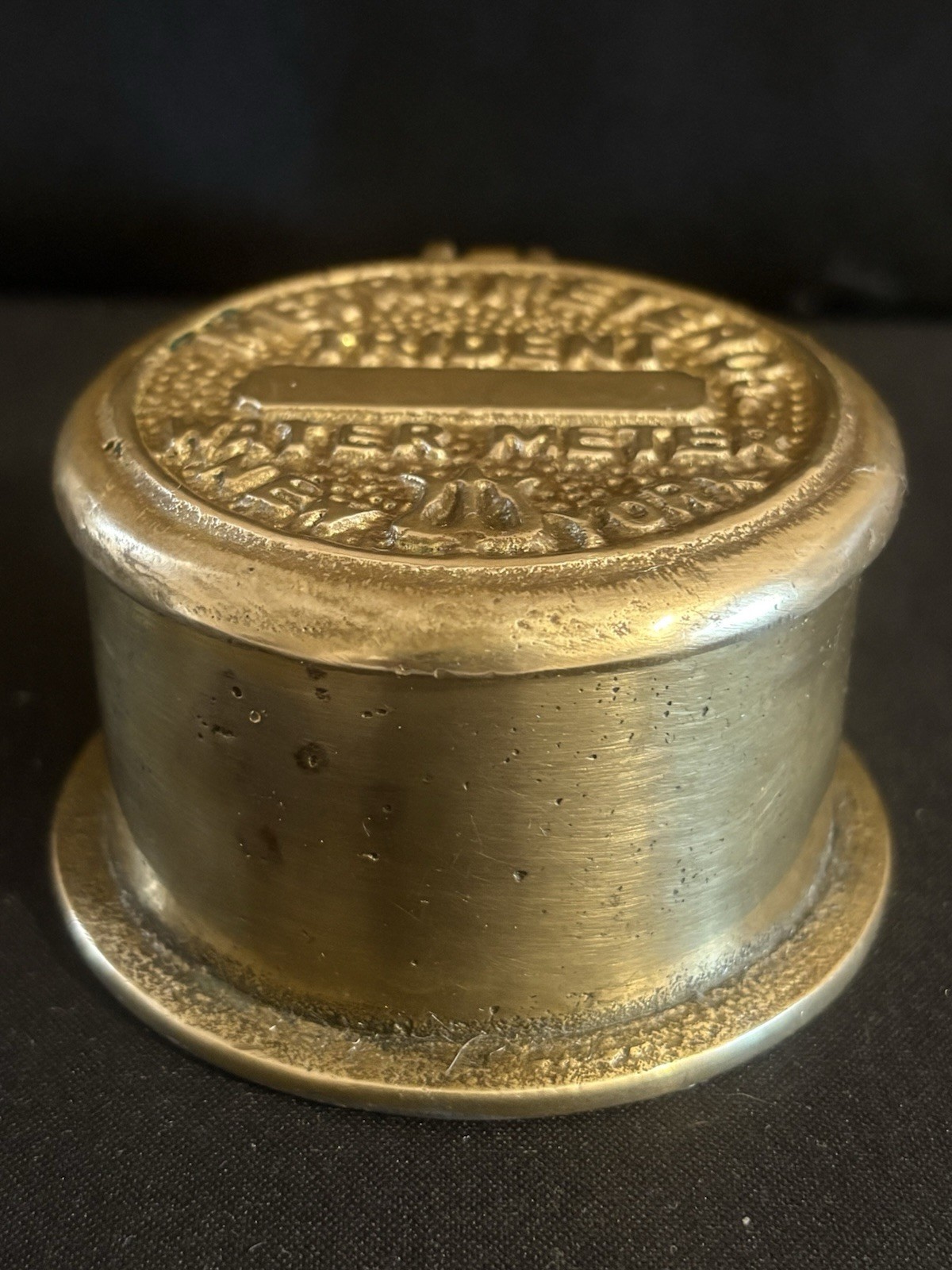 Metrometer Co. Trident Water Meter Lidded Brass Trinket Box