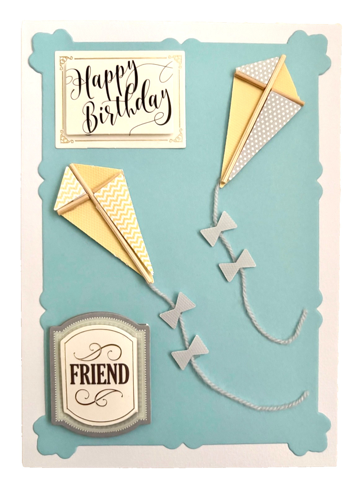 HANDMADE  BIRTHDAY CARD  FOR  FRIEND One of a Kind  (7" X 5") FREE SHIPPING