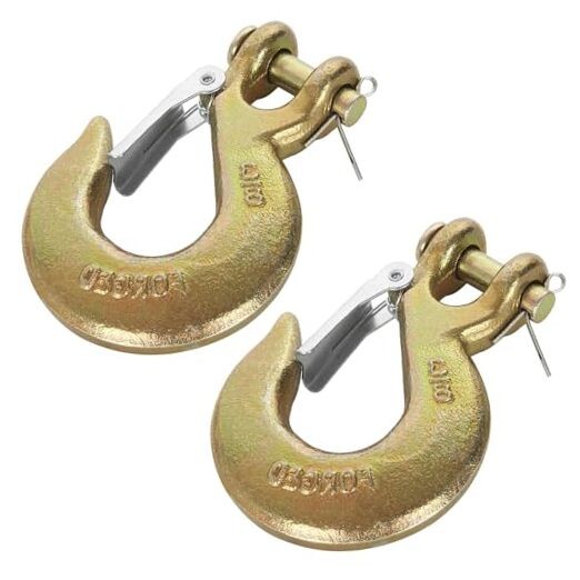 4 Pack Clevis Slip Hook 3/8 Inch with Safety Latch, G70 Forged 3/8" (2PACK)