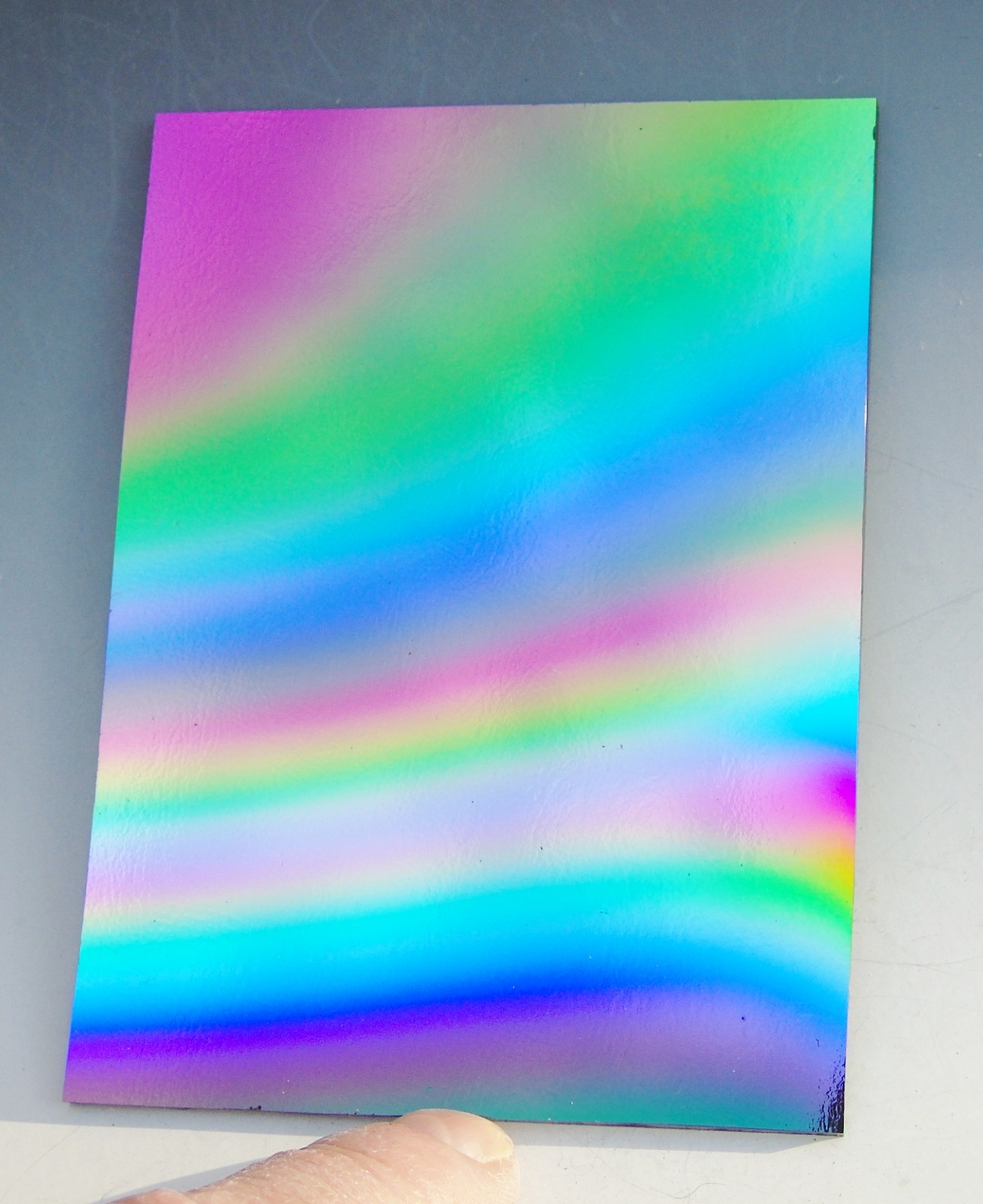 Spirit of Glass Dichroic Glass coe 90 Rainbow on Black 3 x 4