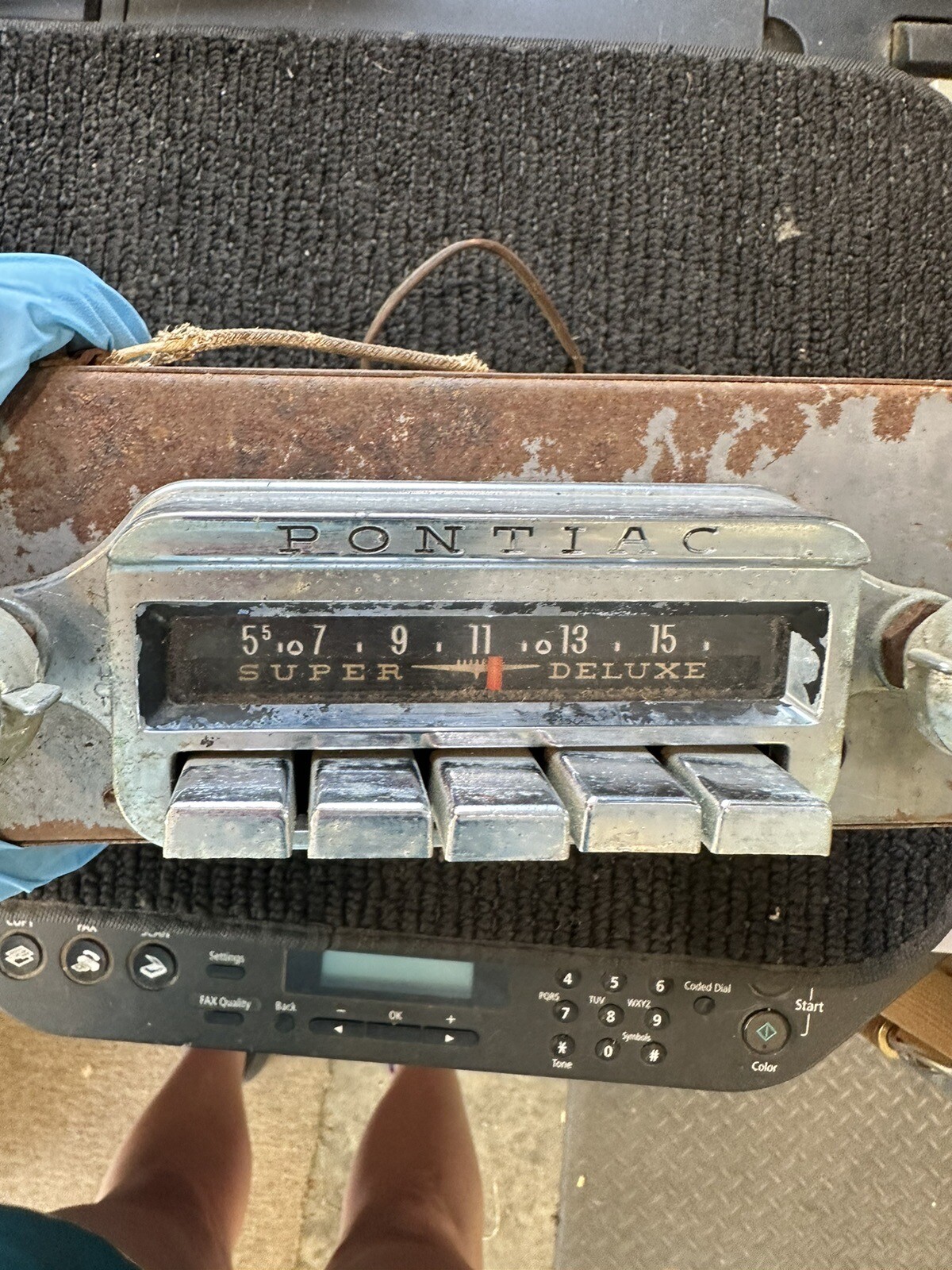 1961 Pontiac AM Pushbutton Radio With Knobs