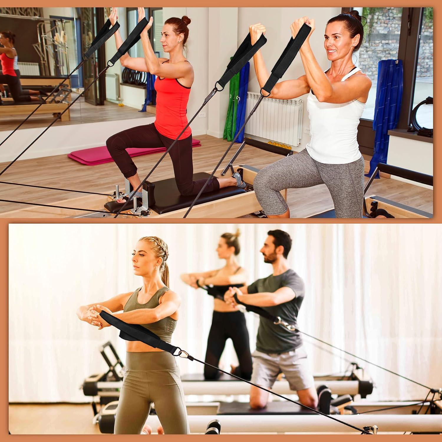 TOBWOLF 2PCS Pilates Straps, Pilates Double Loop Straps For Reformer, Fitness