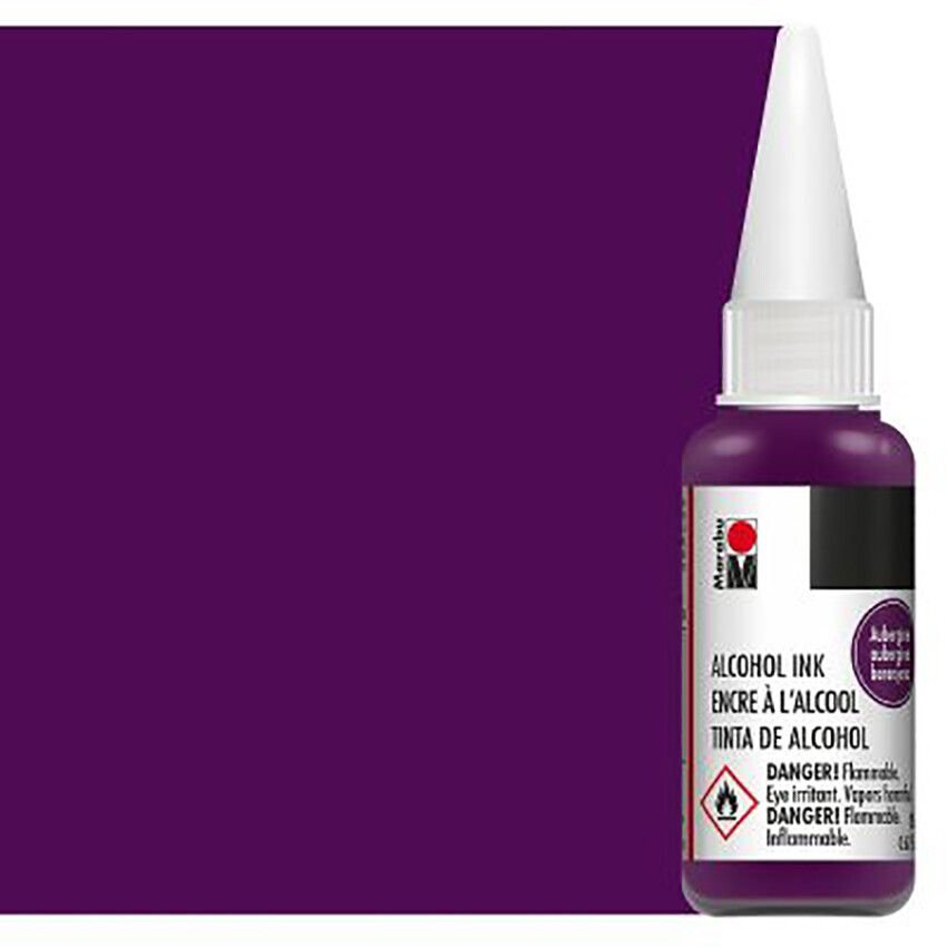 Marabu, Alcohol Ink, .67 fl oz, Aubergine Ink, Purple Alcohol Ink, Violet Ink