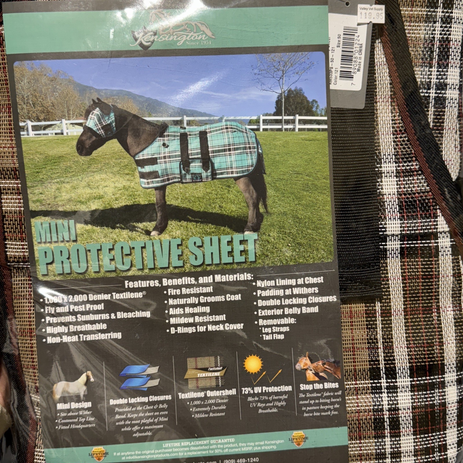 Kensington Mini Protective Fly Sheet Color Black Brown Size 50