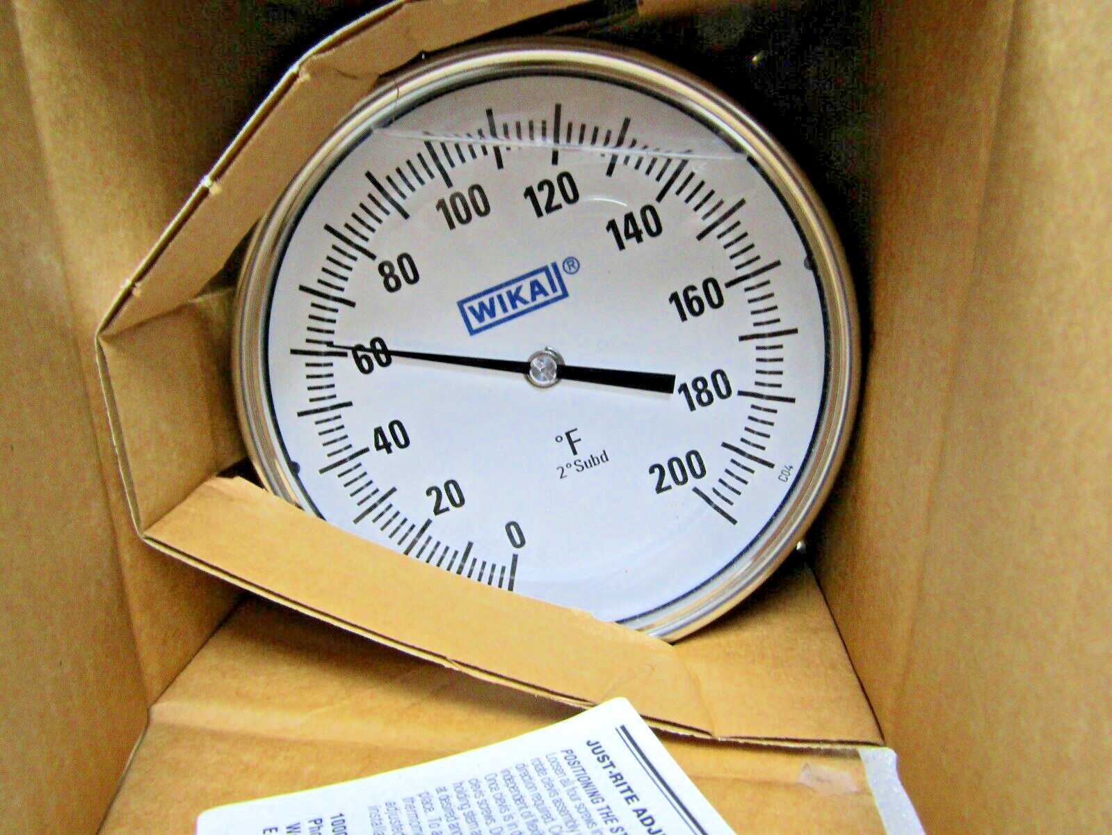 ✌ NEW WIKA MODEL 52 THERMOMETER 4” STEM LENGTH 0/200 F/C 1/2" NPT  SILICONE FILL