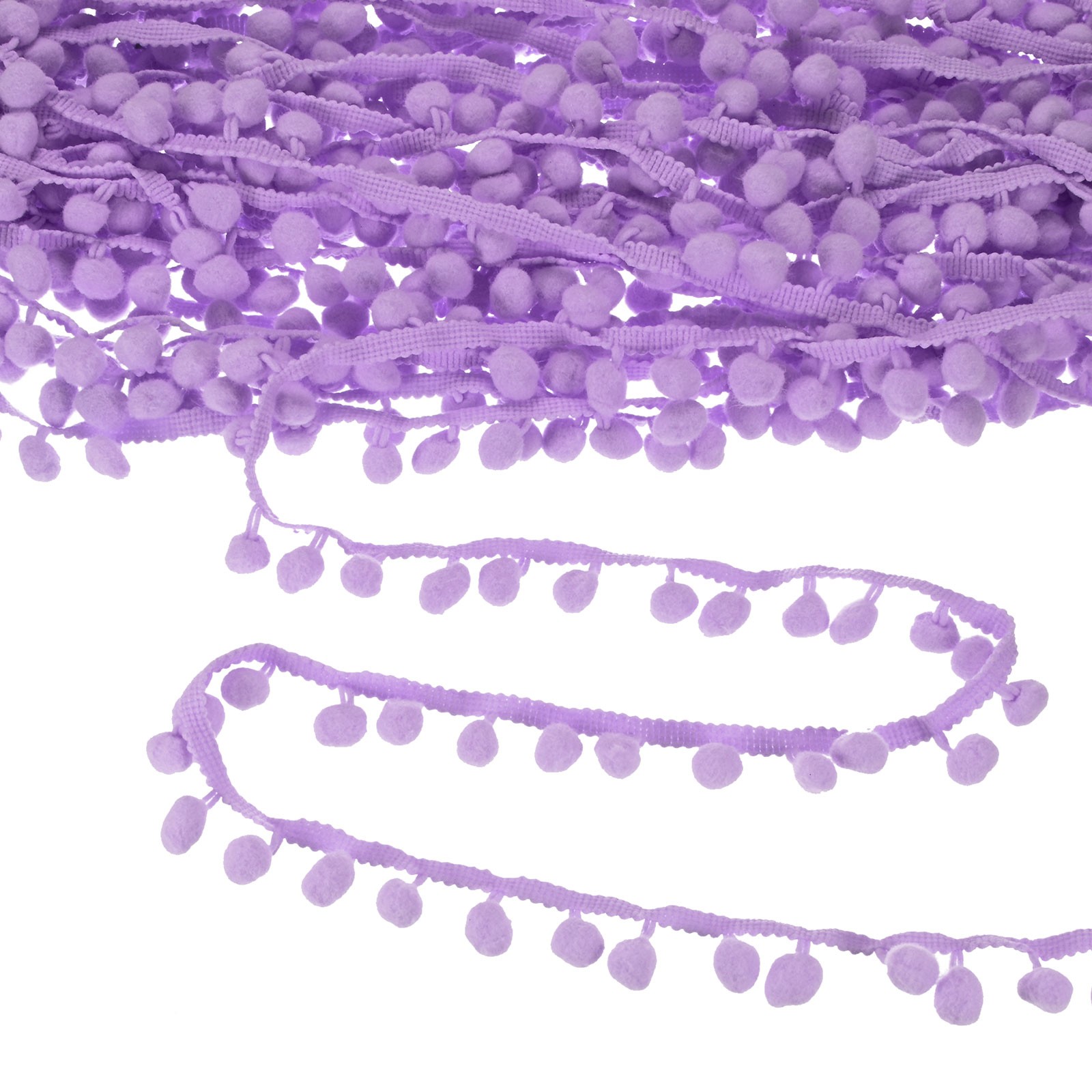 Pom Pom Ball Fringe Trim,10 Yards 11mm Pom Pom Trim for DIY Crafts Medium Purple