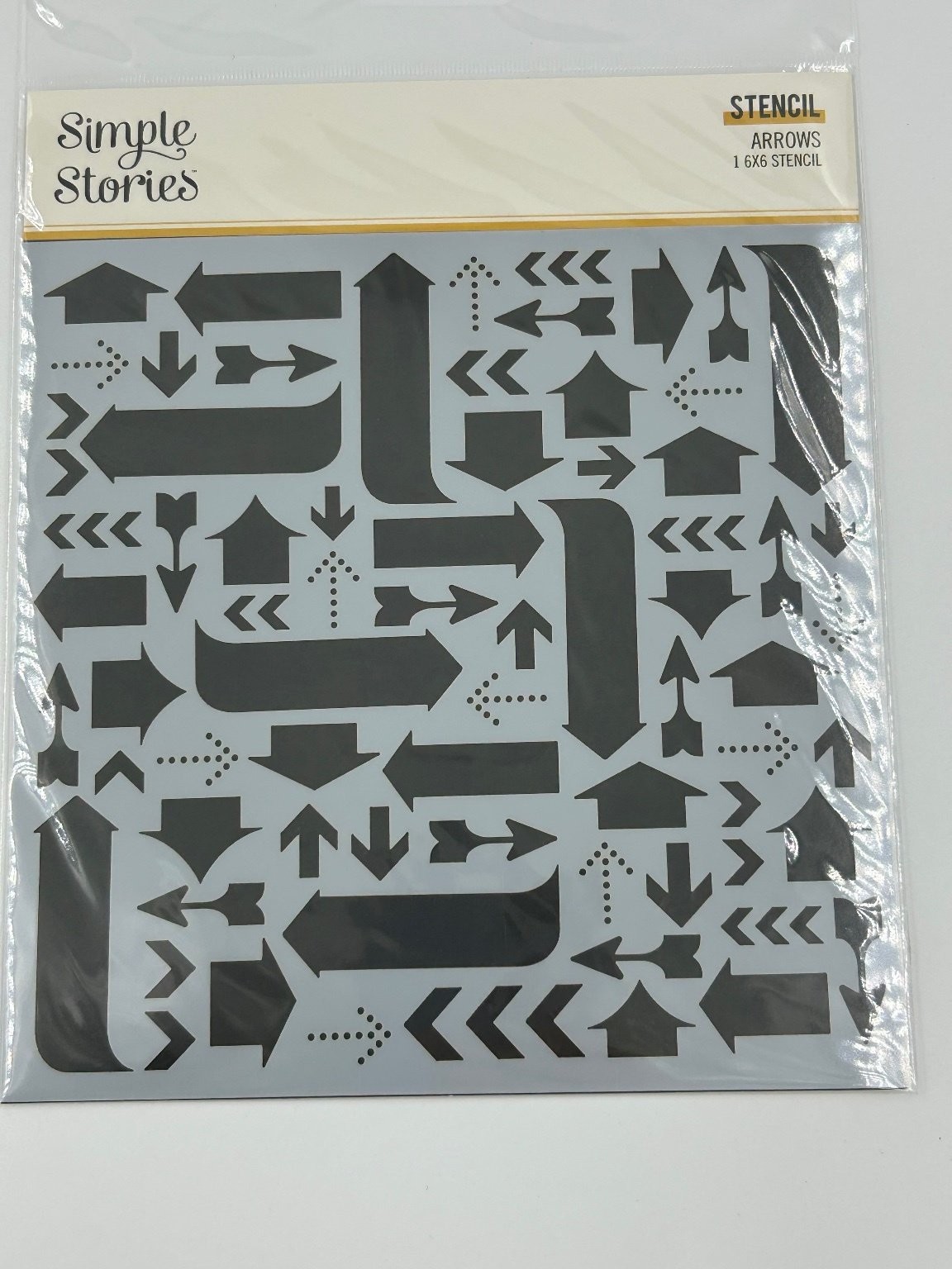 Simple Stories #14425 Arrows Stencil 6x6 Scrapbooking Paper Crafts