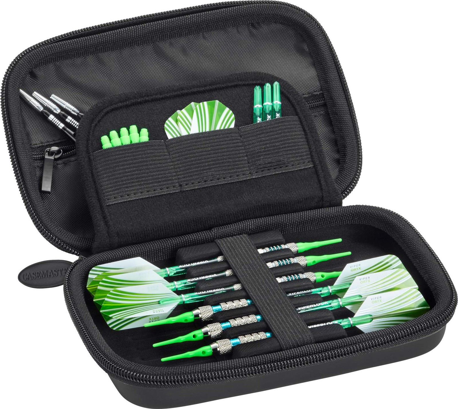 Casemaster Sentinel Dart Case Black Zipper Tactech Foam Holds 6 Darts Accesso...