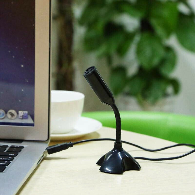 USB Mini Desktop Speech Microphone Stand For PC Laptop Computer Notebook Audio
